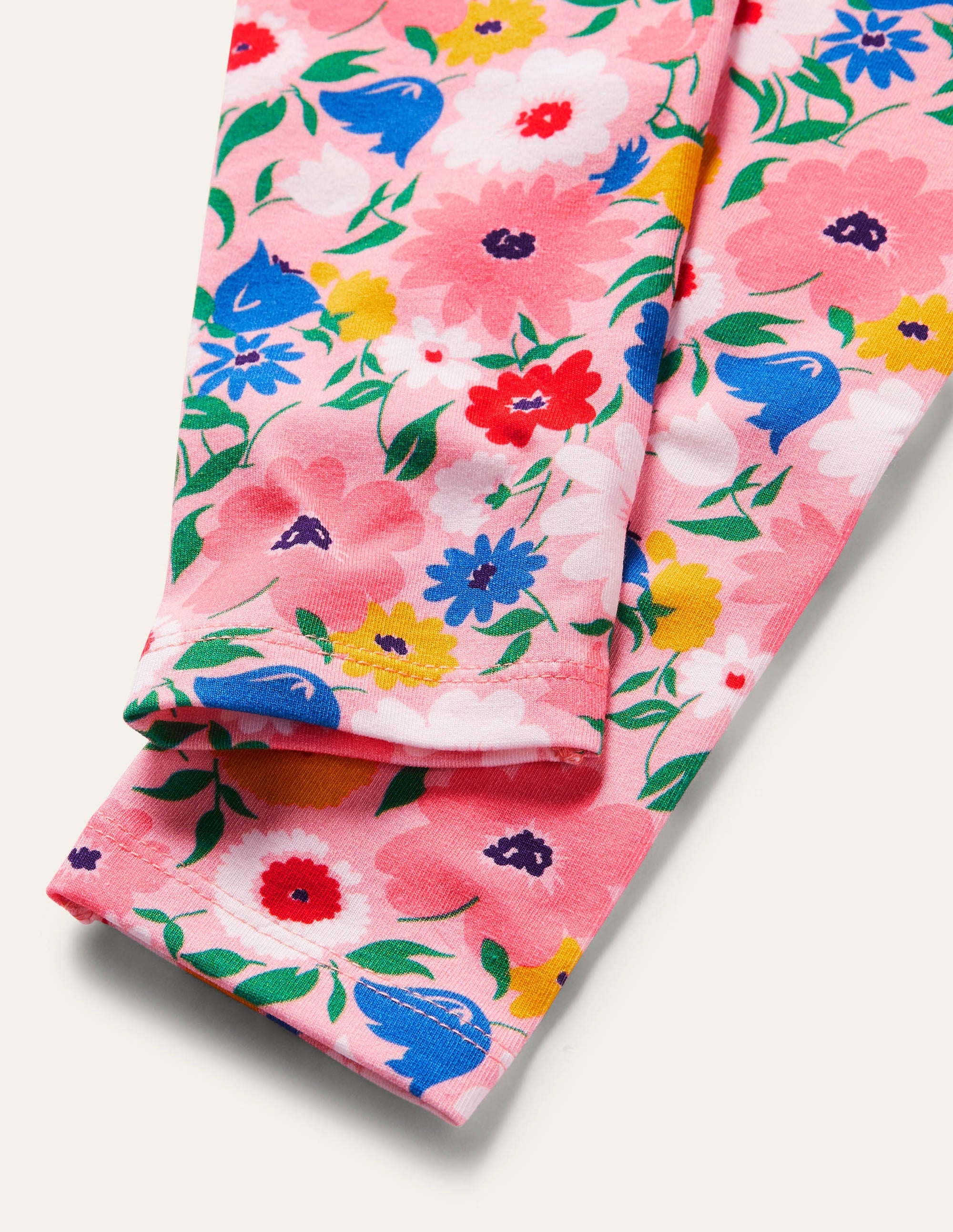 Fröhliche Leggings-Delfinrosa, Gemaltes Blumenmuster - Image 3