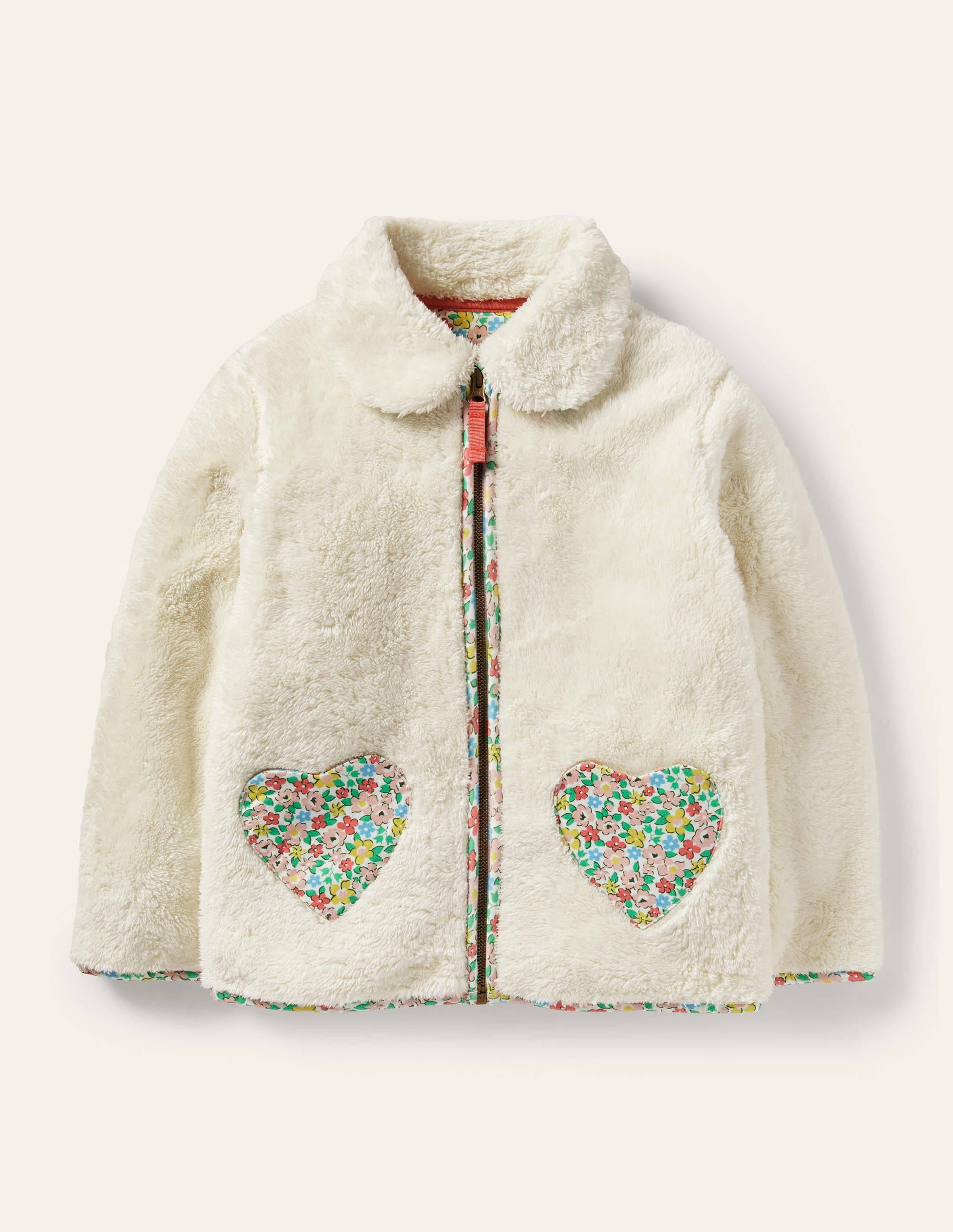 Teddy-Jacke mit durchgehendem Reißverschluss-Natur - Image 1