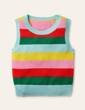 Knitted Stripe Tank Top-Multi Stripe