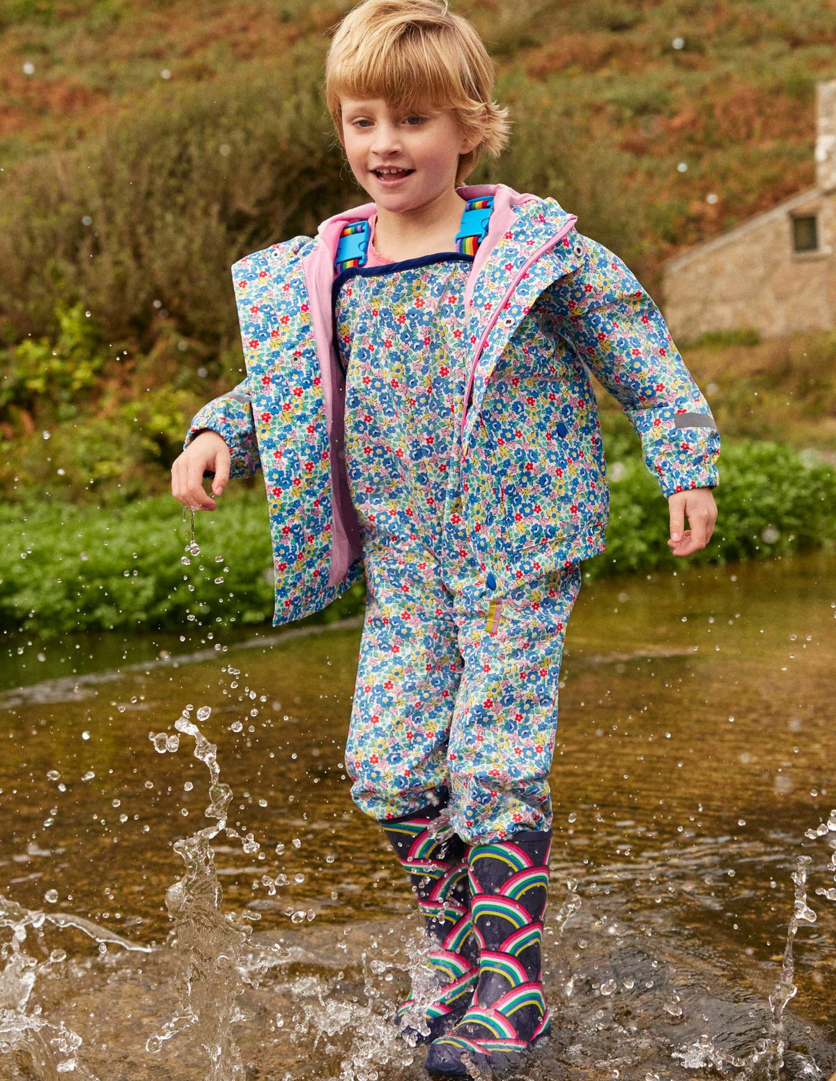 Wasserdichte Latzhose-Bunt, Frühlingsblumen - Image 4