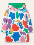 Frottee-Badeponcho-Bunt, Blumen