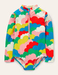 Langärmeliger Badeanzug-Bunte Wolken