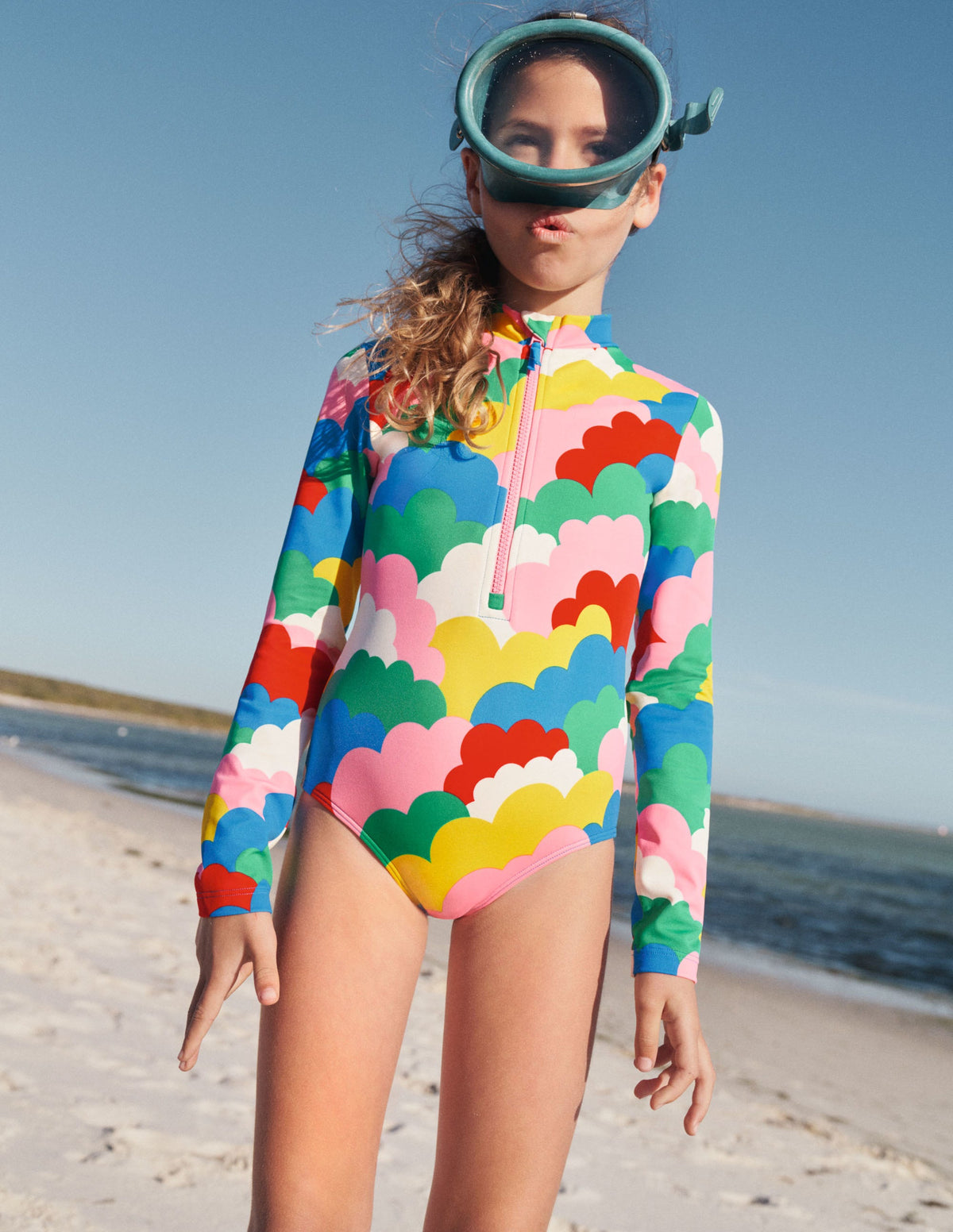 Langärmeliger Badeanzug-Bunte Wolken - Image 4