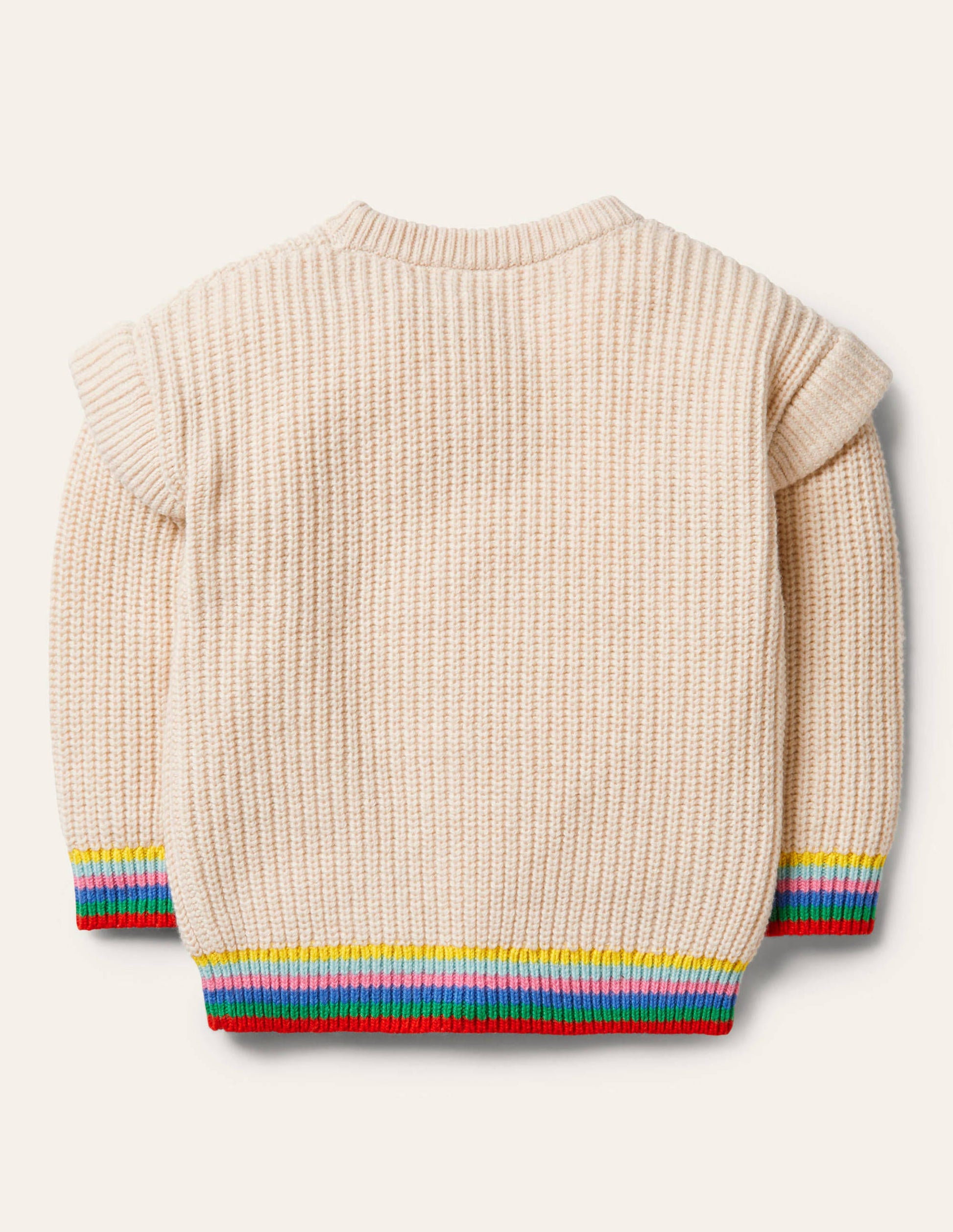 Pullover mit Regenbogen-Rippung-Ecru-2