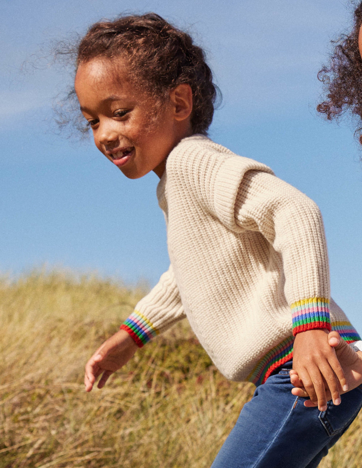 Pullover mit Regenbogen-Rippung-Ecru-4