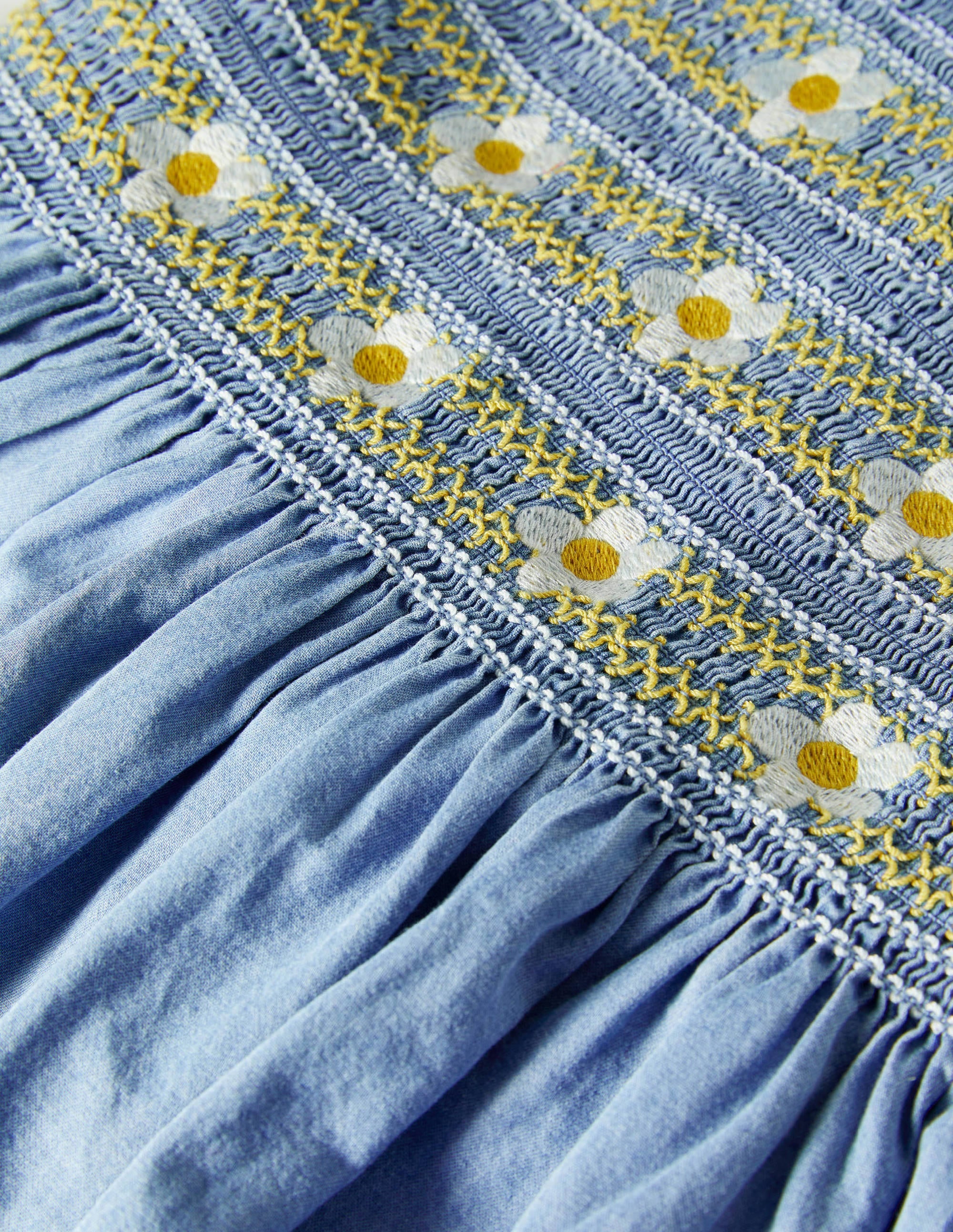 Gesmoktes Webkleid-Faux-Uni - Image 3