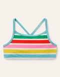 Patterned Bikini Top-Ivory/Multi Rainbow