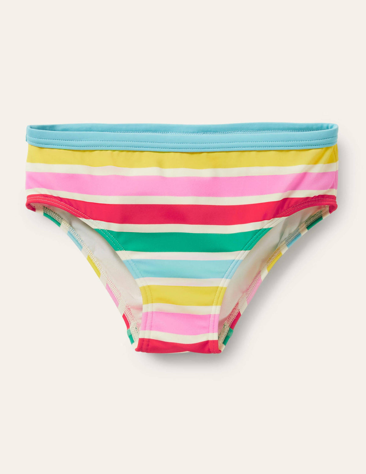 Gemusterte Bikinihose-Naturweiß Bunt Regenbogen-1