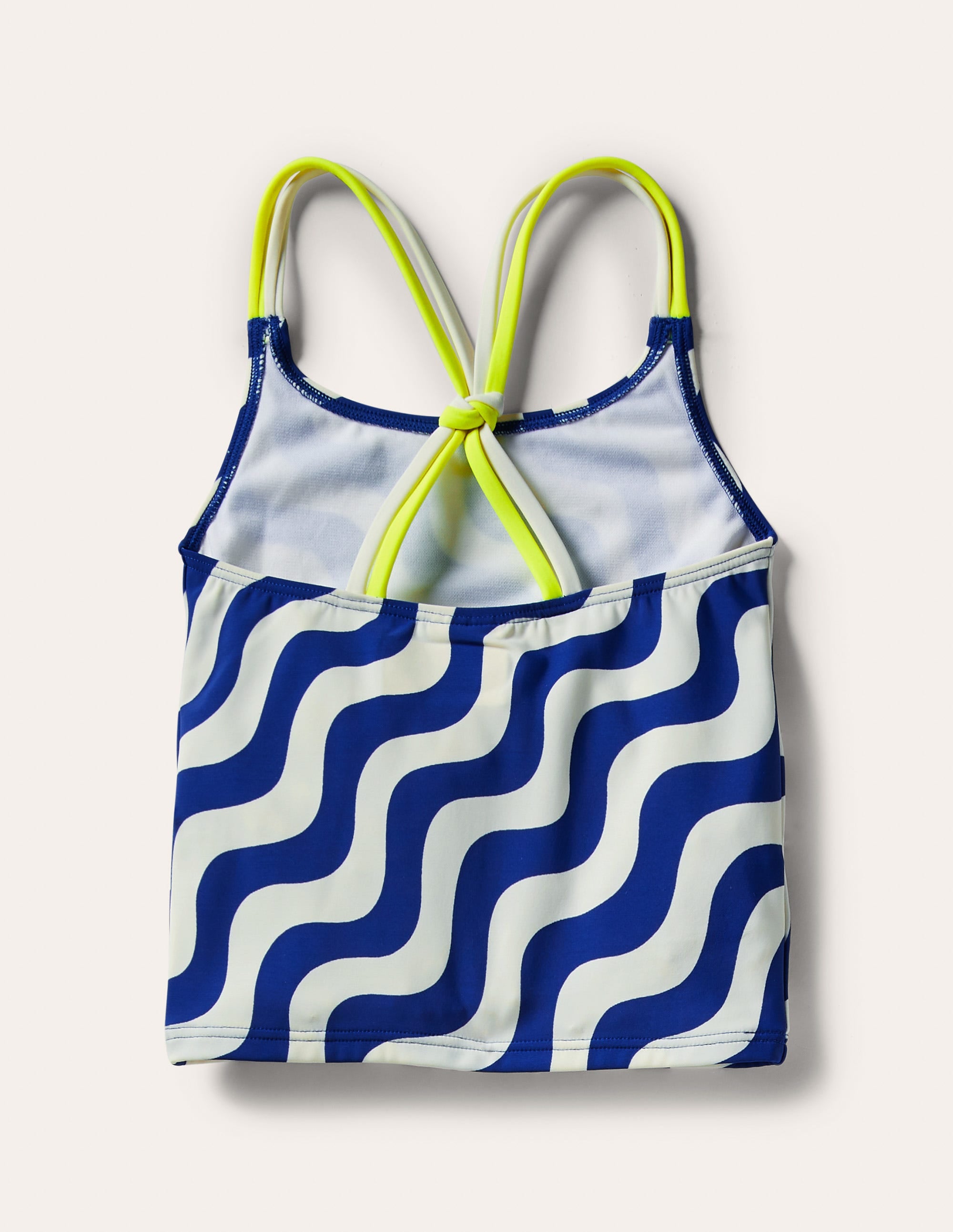 Gemustertes Tankini-Oberteil-Naturweiß/Blau, Welle - Image 2