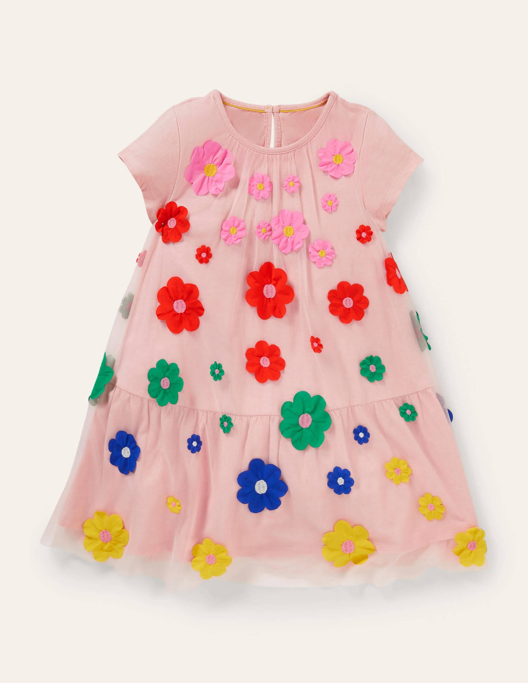 Tüllkleid mit Blumenmuster-Delfinrosa - Image 1