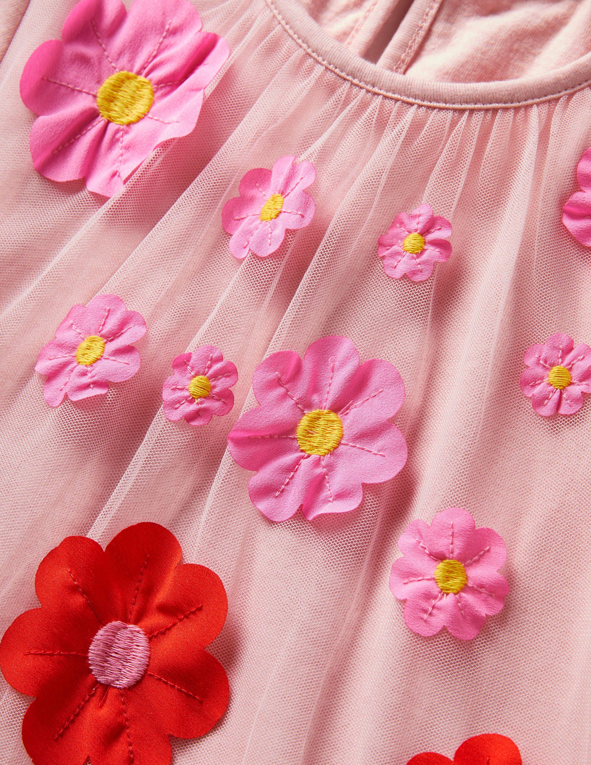 Tüllkleid mit Blumenmuster-Delfinrosa - Image 3