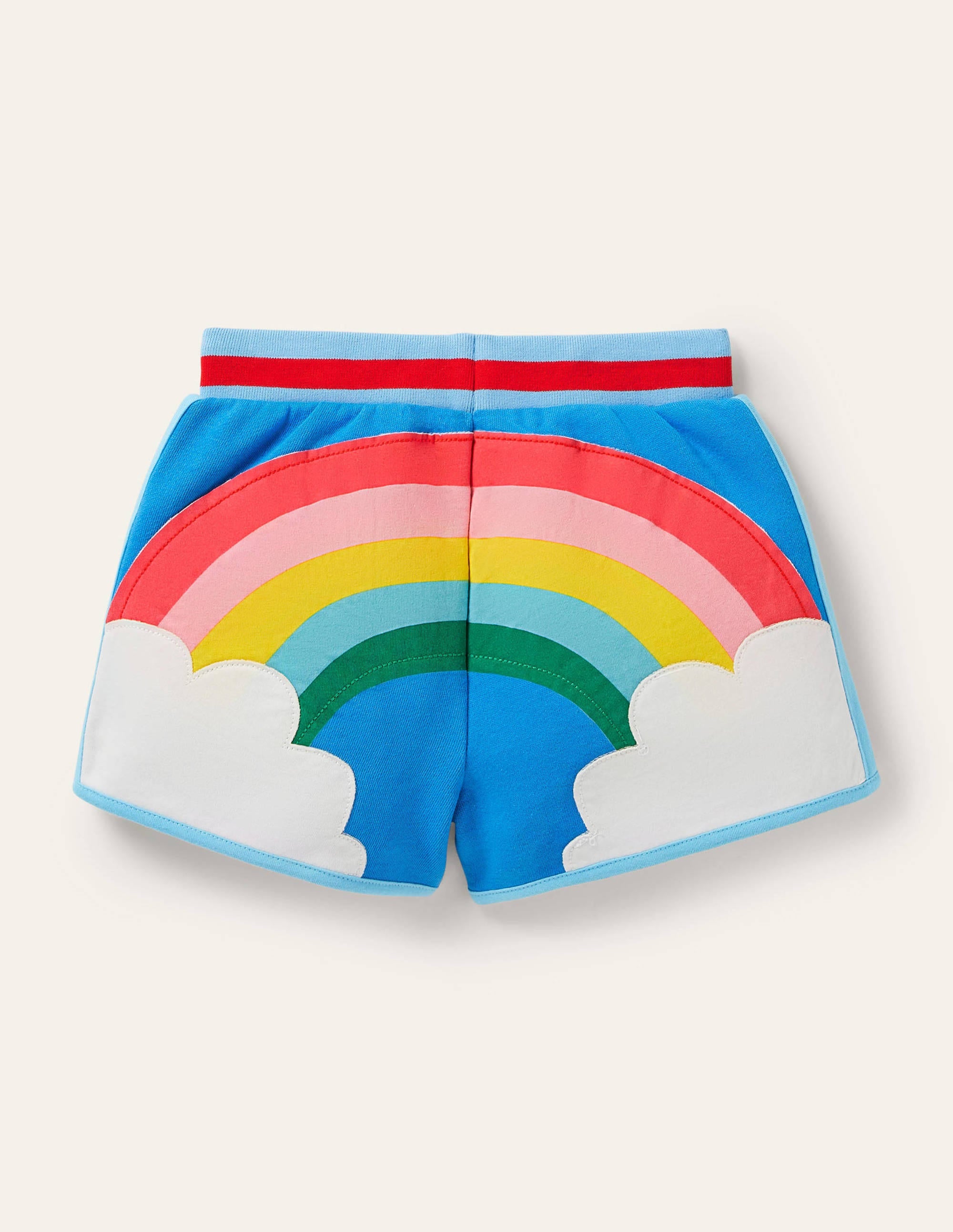 Appliqué Jersey Shorts-Moroccan Blue Rainbow - Image 2