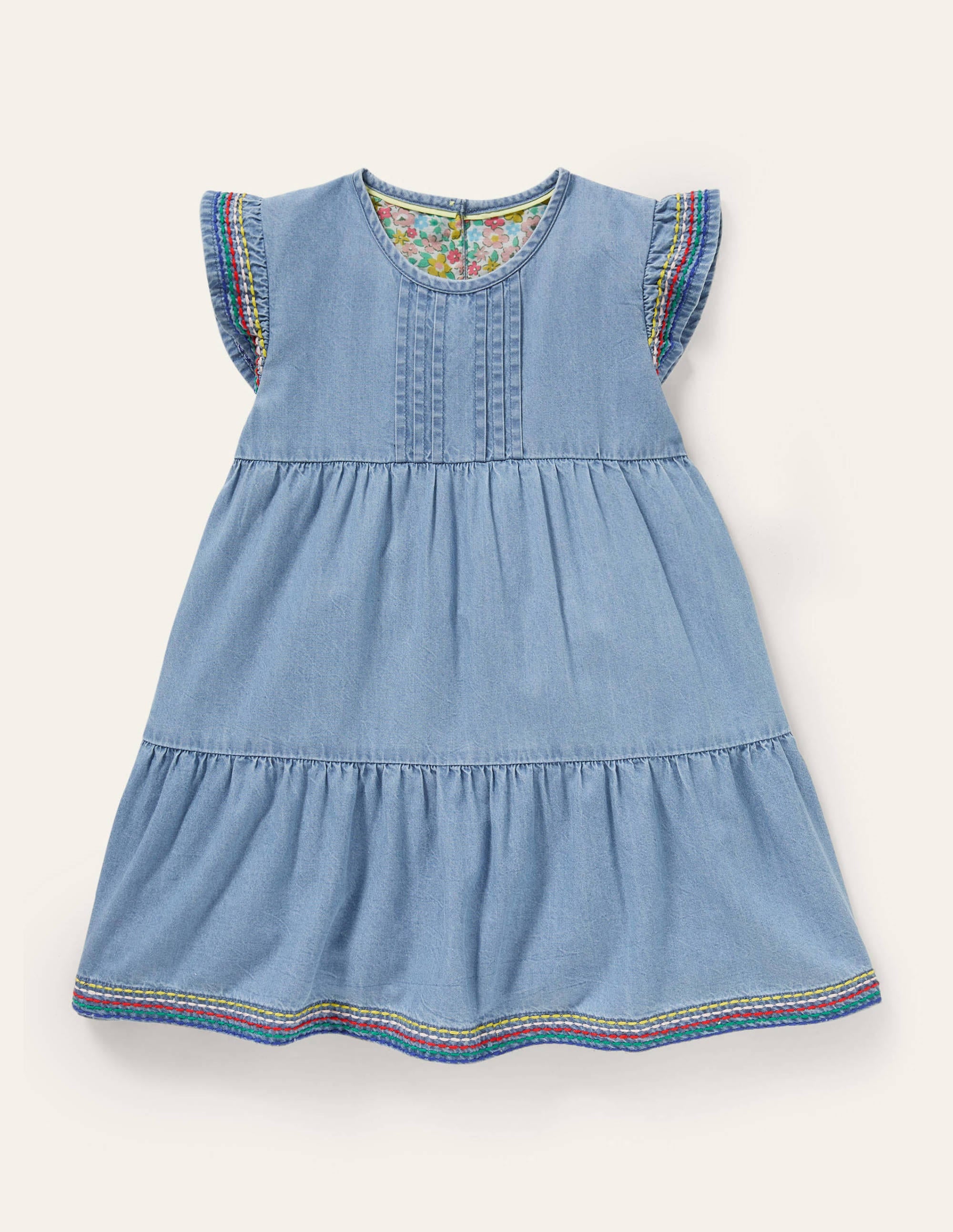 Denim-Tunika mit Regenbogennähten-Faux-Uni - Image 1