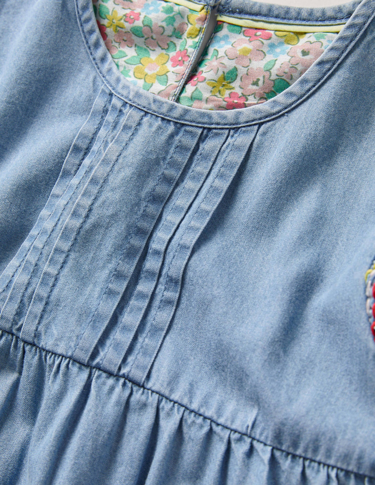 Denim-Tunika mit Regenbogennähten-Faux-Uni - Image 3