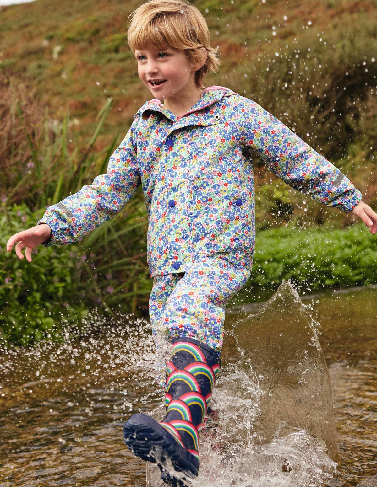 Wasserdichte Regenjacke-Bunt, Frühlingsblumen - Image 4