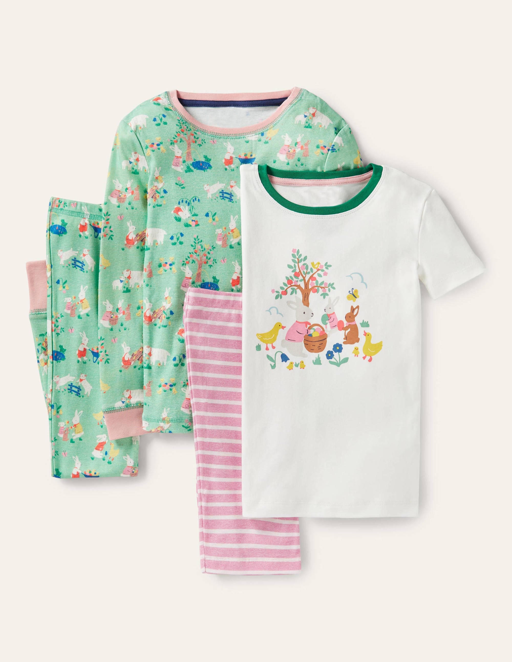Mix and Match Snug Pyjamas-Fountain Green Spring Time - Image 1