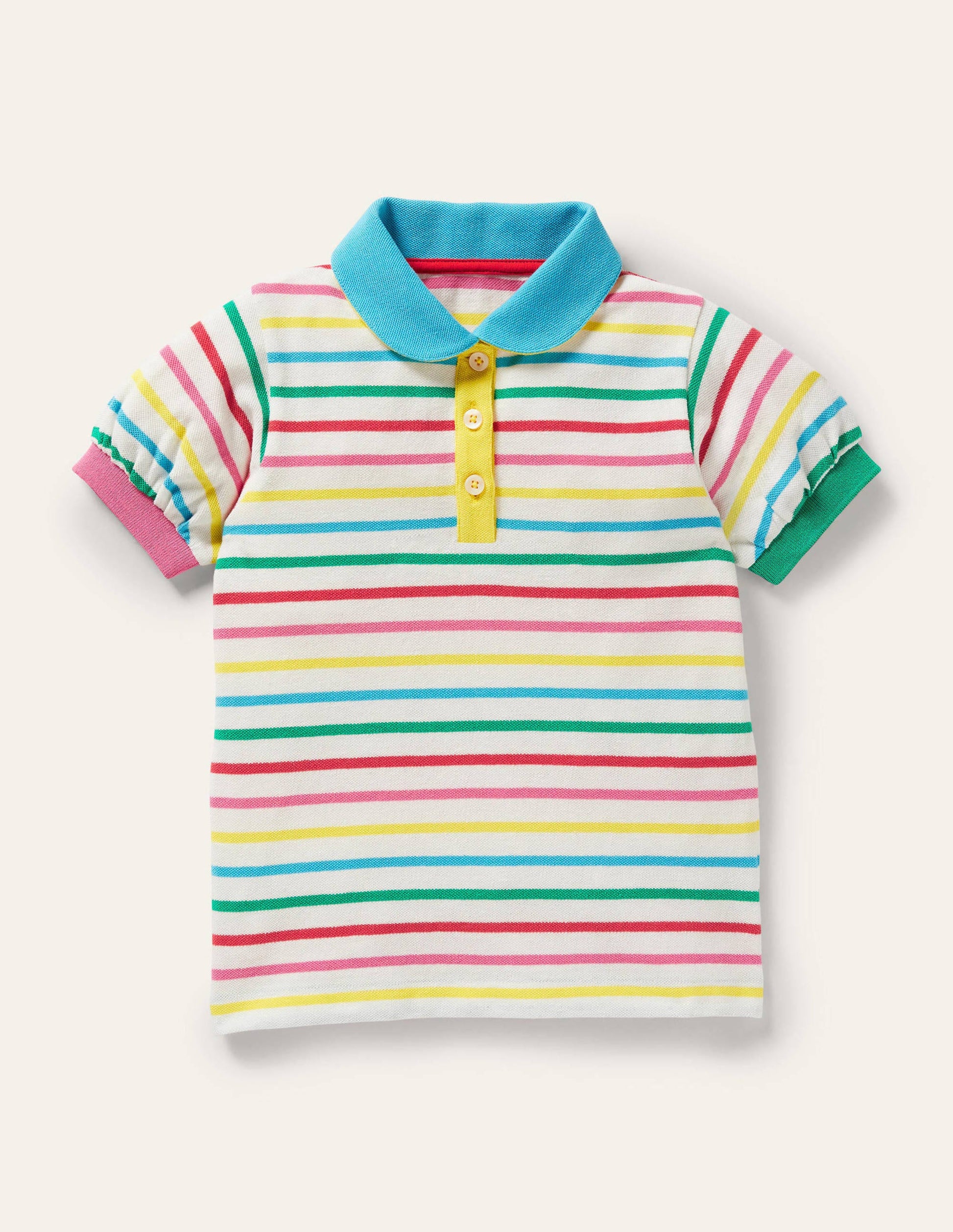 Gestreiftes Poloshirt-Bunt, Gestreift-1