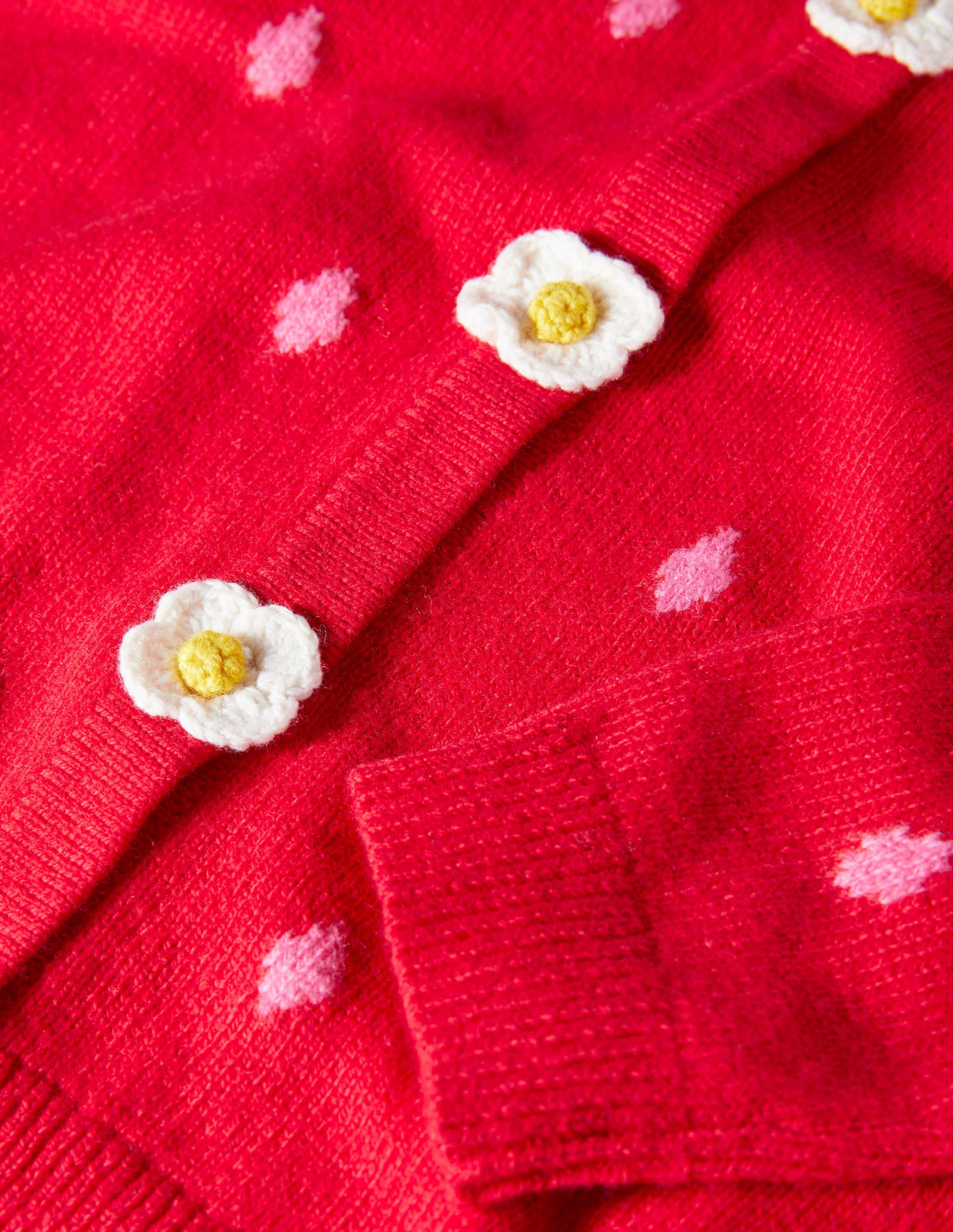 Cardigan mit Erdbeerapplikation-Mohnblumenrot, Erdbeere - Image 3