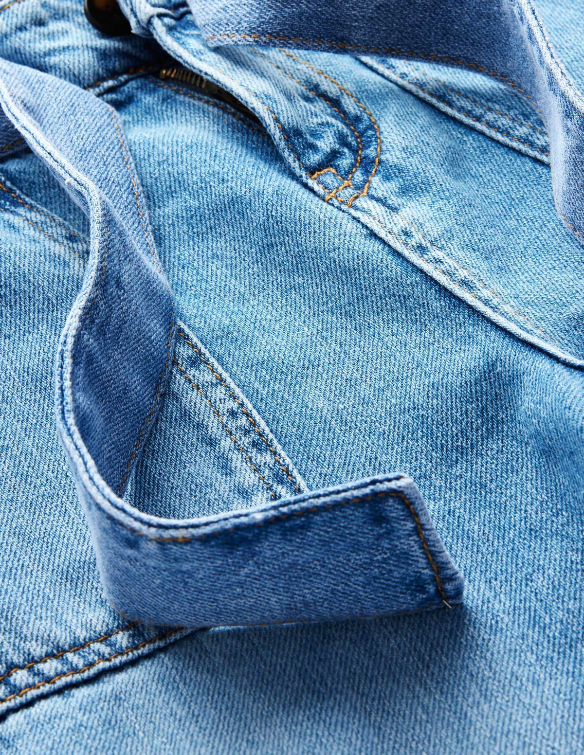Cargohose mit Bindegürtel-Mittleres Vintageblau, Denim - Image 3