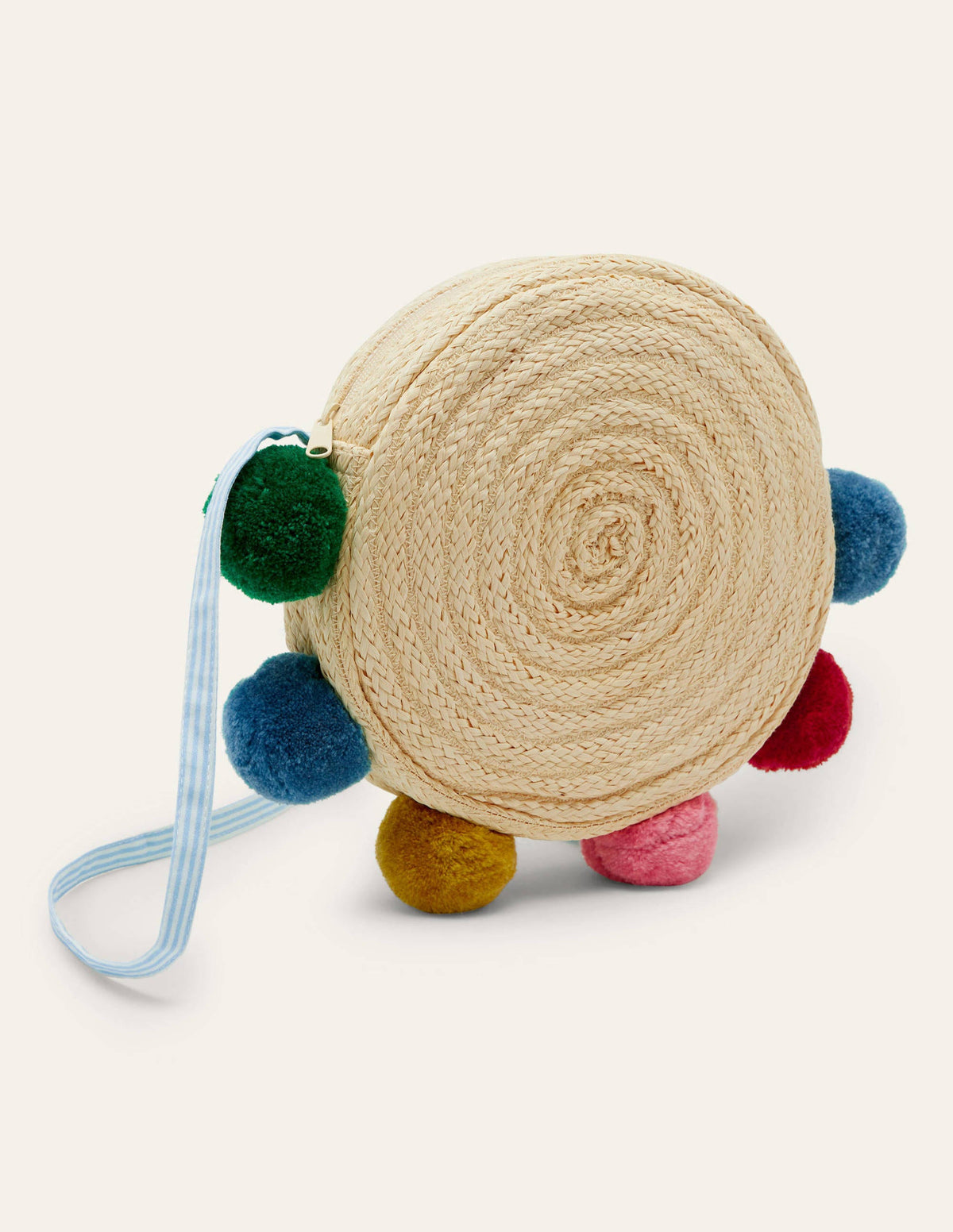 Strohtasche-Regenbogenfarbene Bommel - Image 1