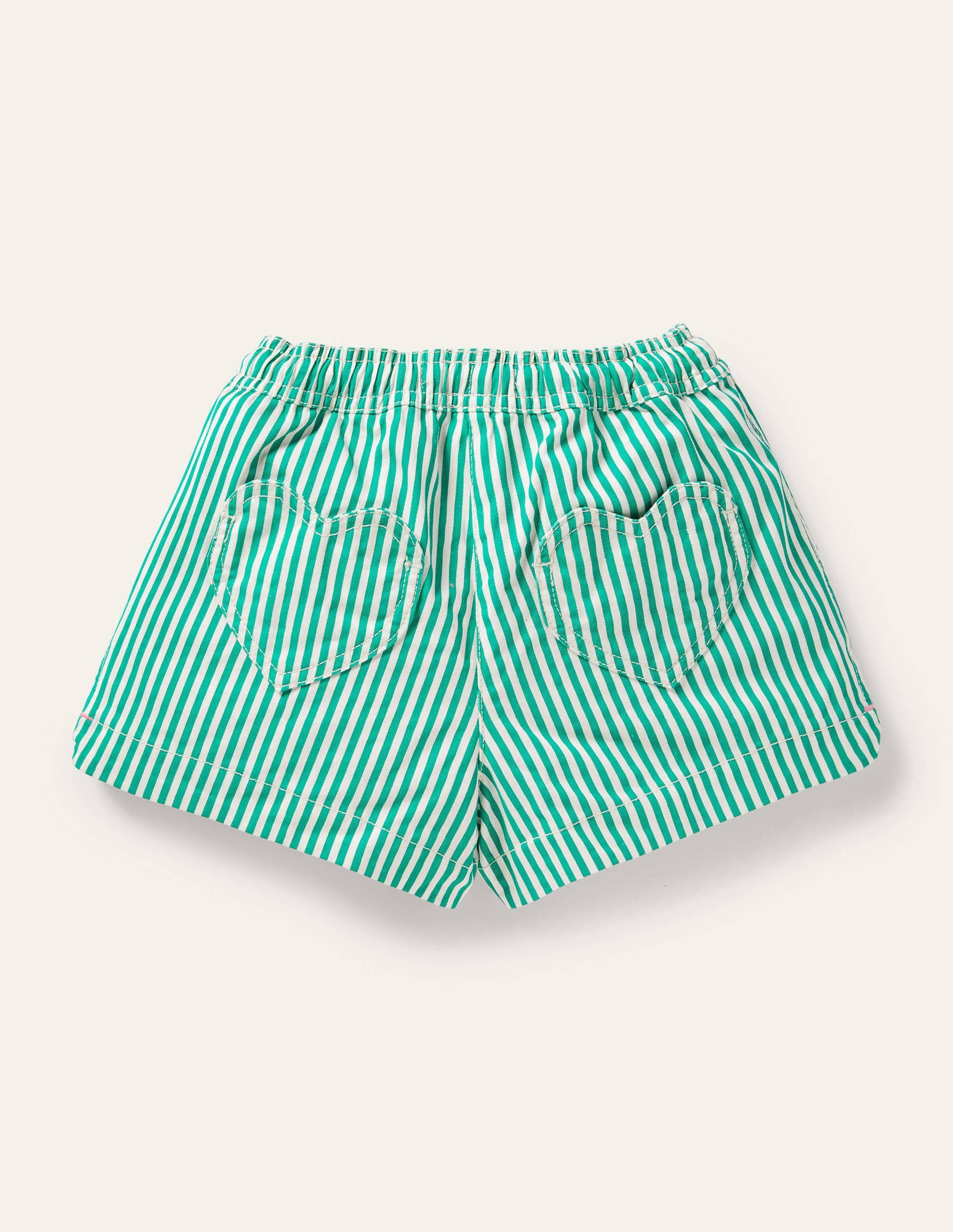 Short avec poche cœur-Coutil poivron vert - Image 2