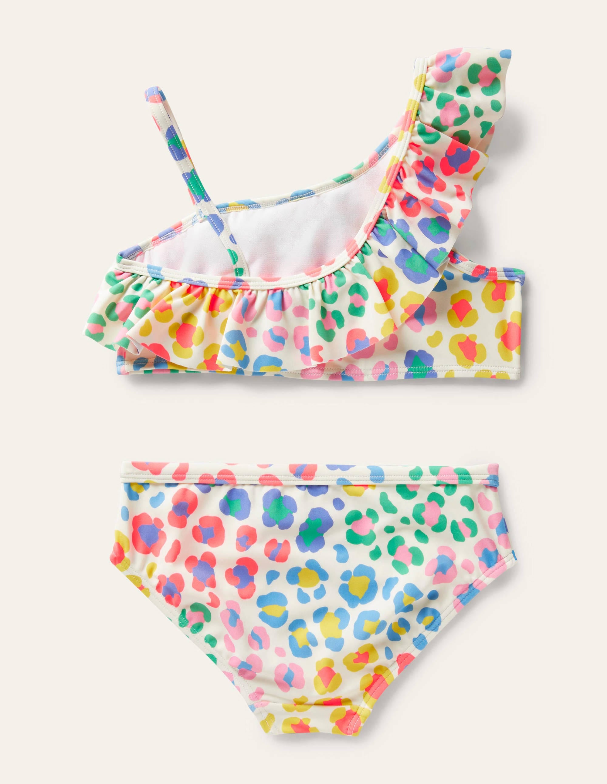 Bikini mit Rüschen auf einer Schulter-Bunt, Leopardenmuster - Image 2