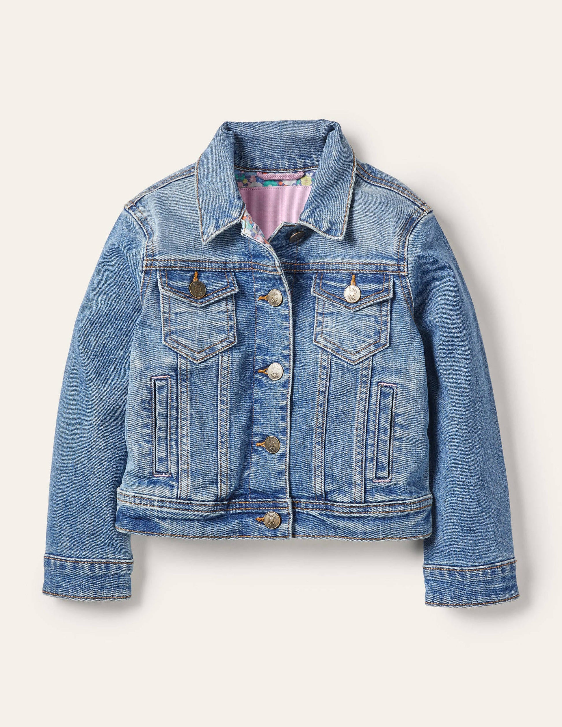 Denim-Jacke-Mittleres Vintageblau, Denim-1