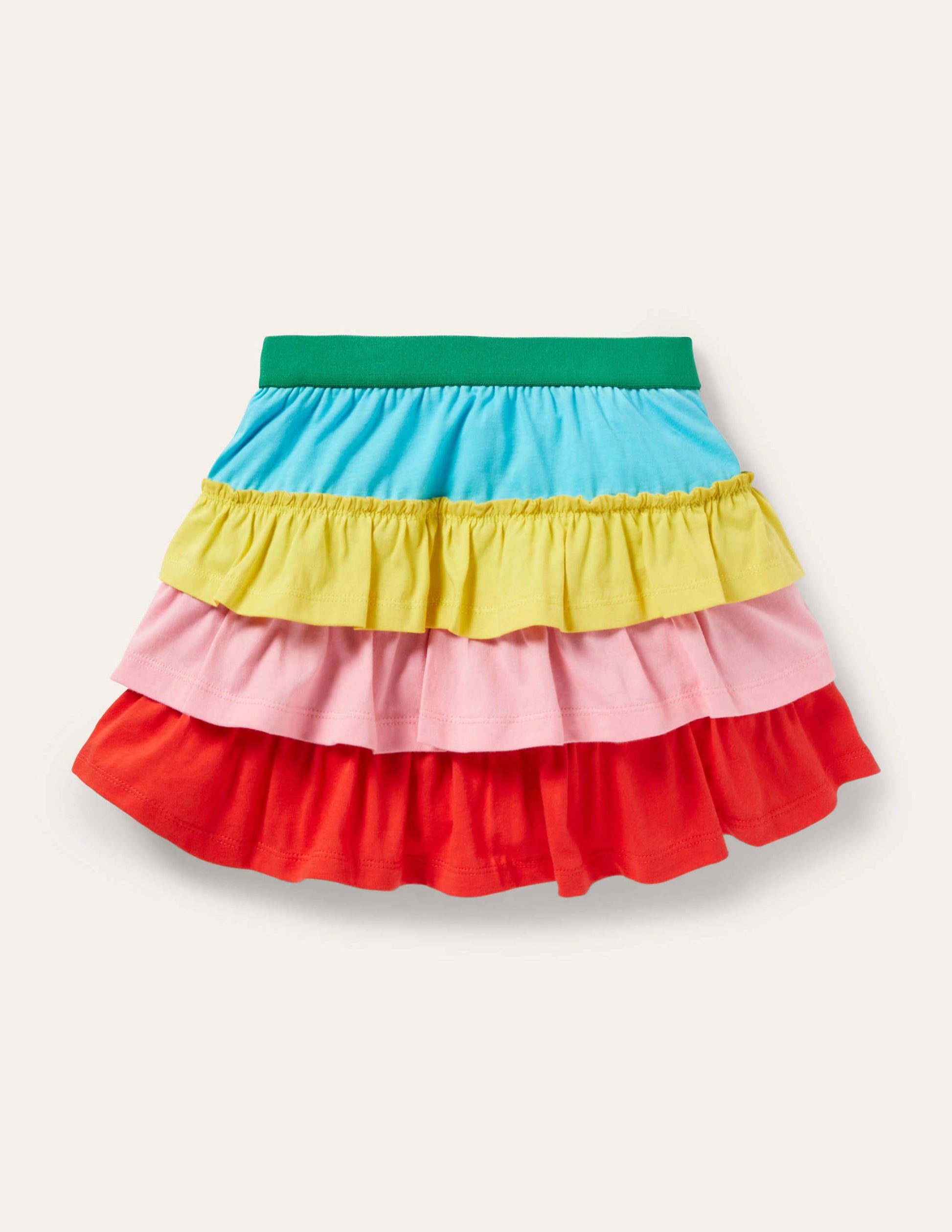 Jersey-Skort mit Rüschen-Bunt, Blockfarben-1