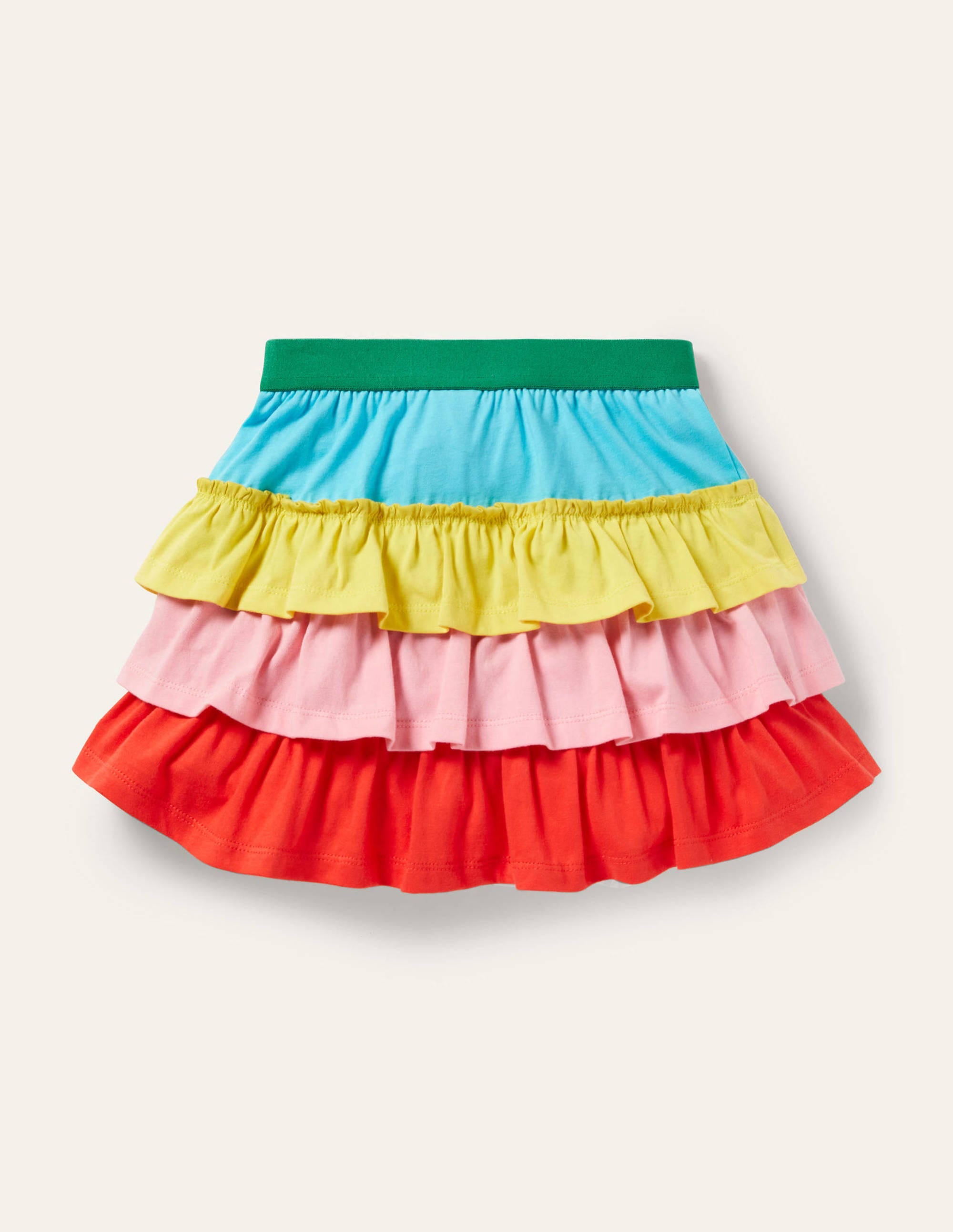 Jersey-Skort mit Rüschen-Bunt, Blockfarben - Image 2