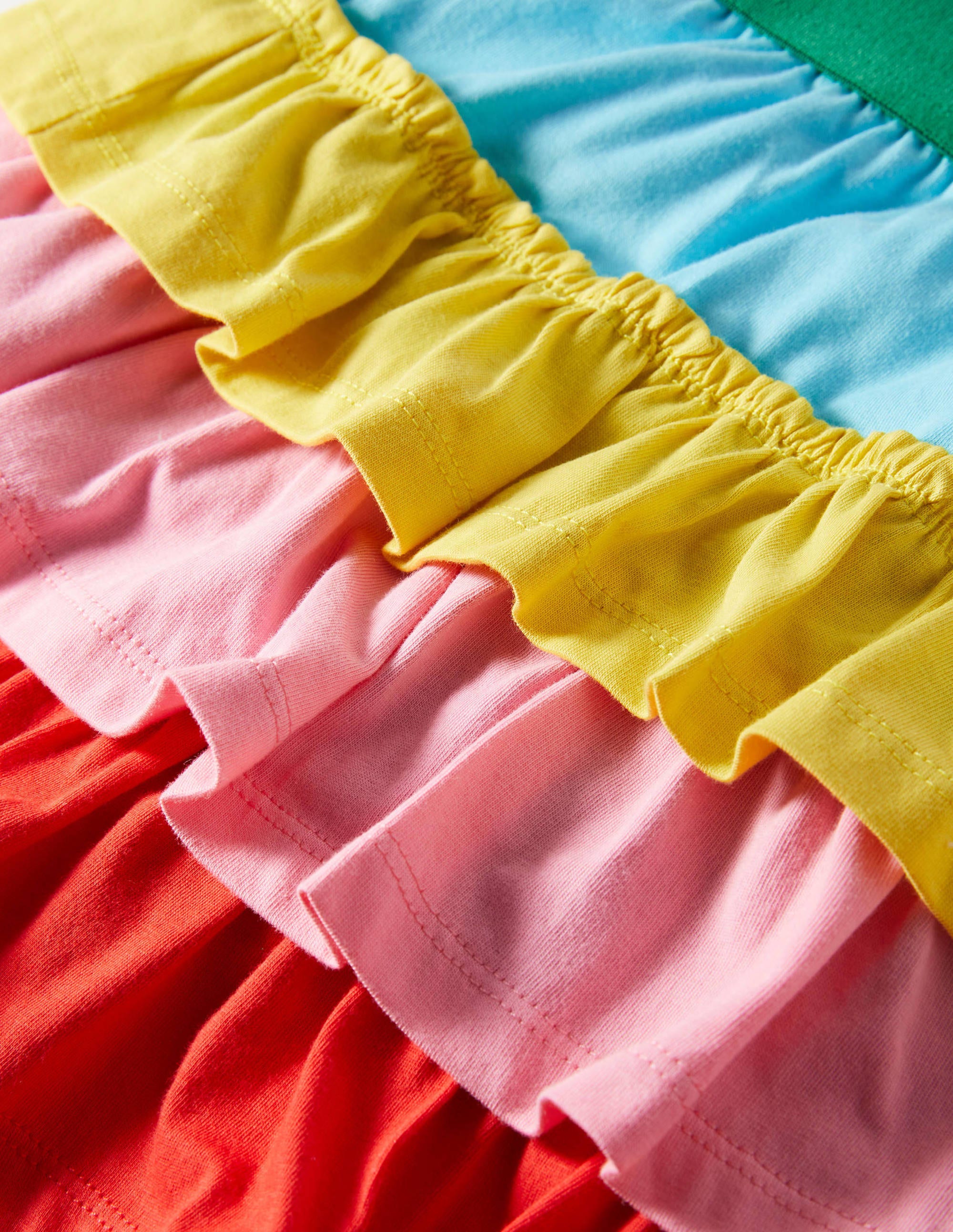Jersey-Skort mit Rüschen-Bunt, Blockfarben - Image 3