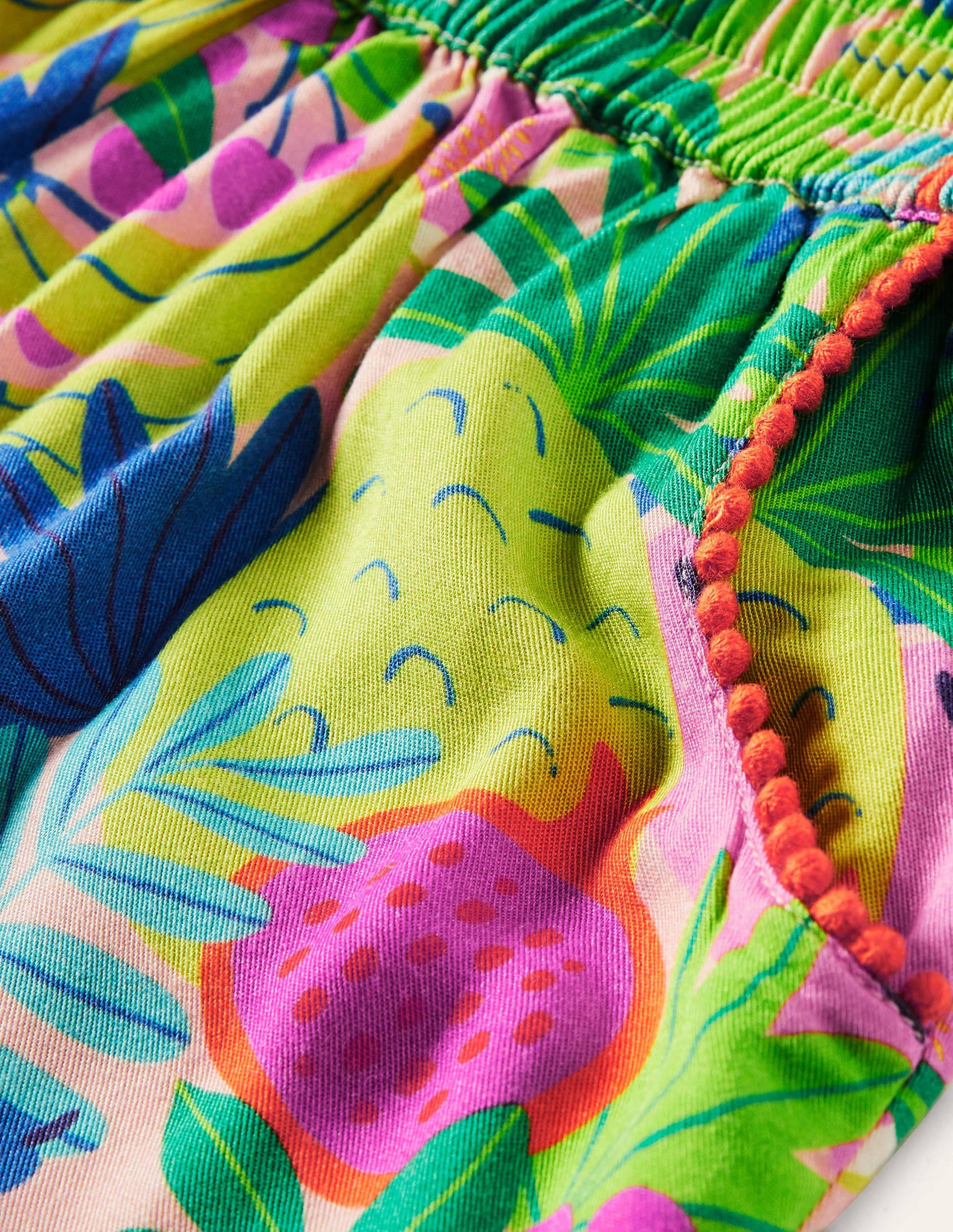 Lässige gemusterte Webhose-Bunt, Tropische Früchte-3