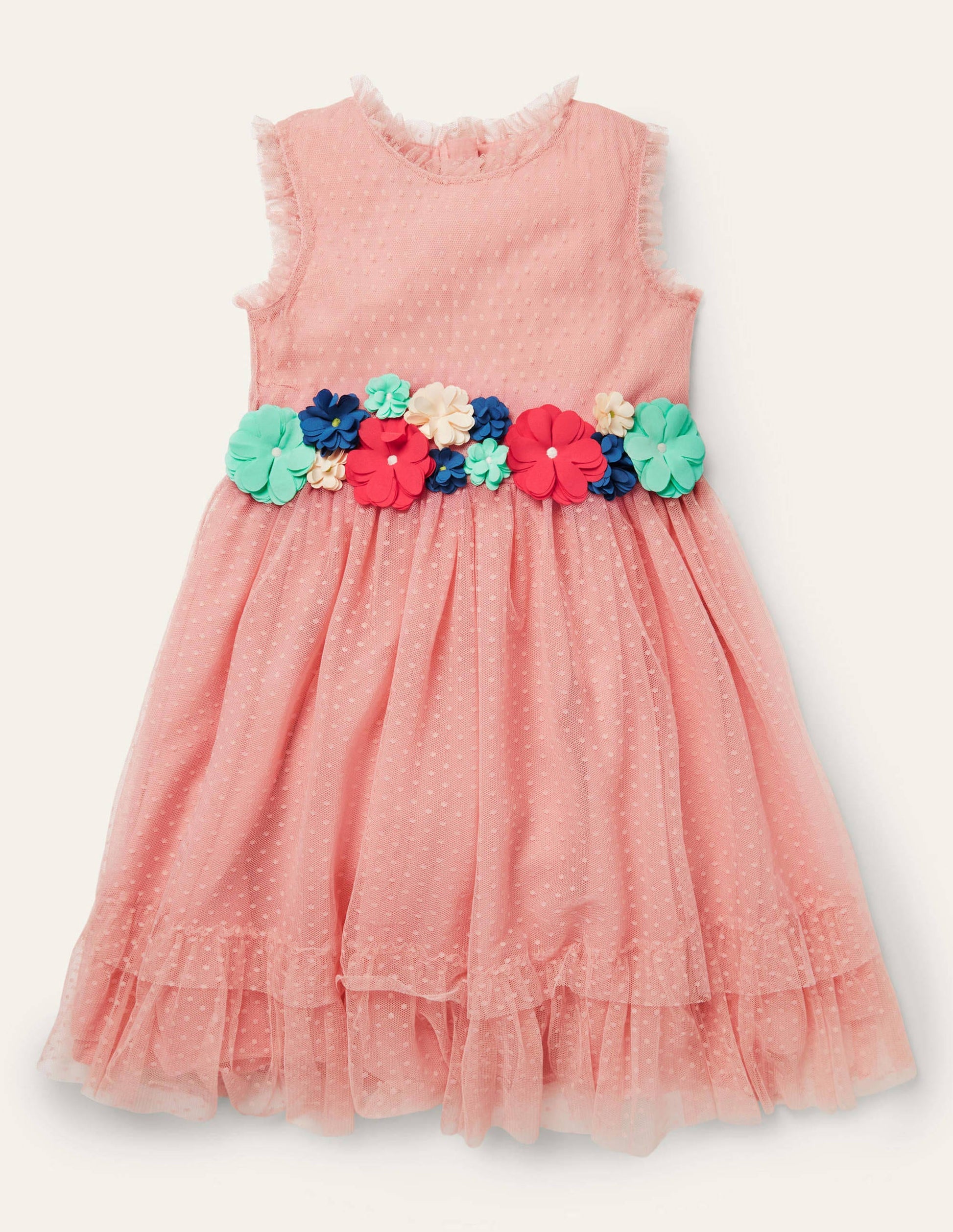 Korsagenkleid mit floraler Verzierung-Mandelblütenrosa-1