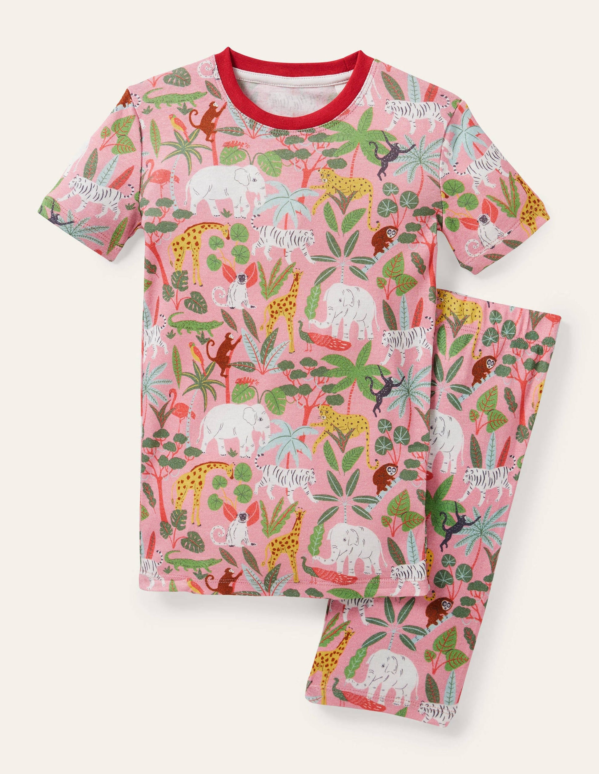 Pyjama court phosphorescent-Jungle limonade rose-1