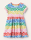 Fröhliches Jerseykleid-Bunt/Regenbogen, Herzen