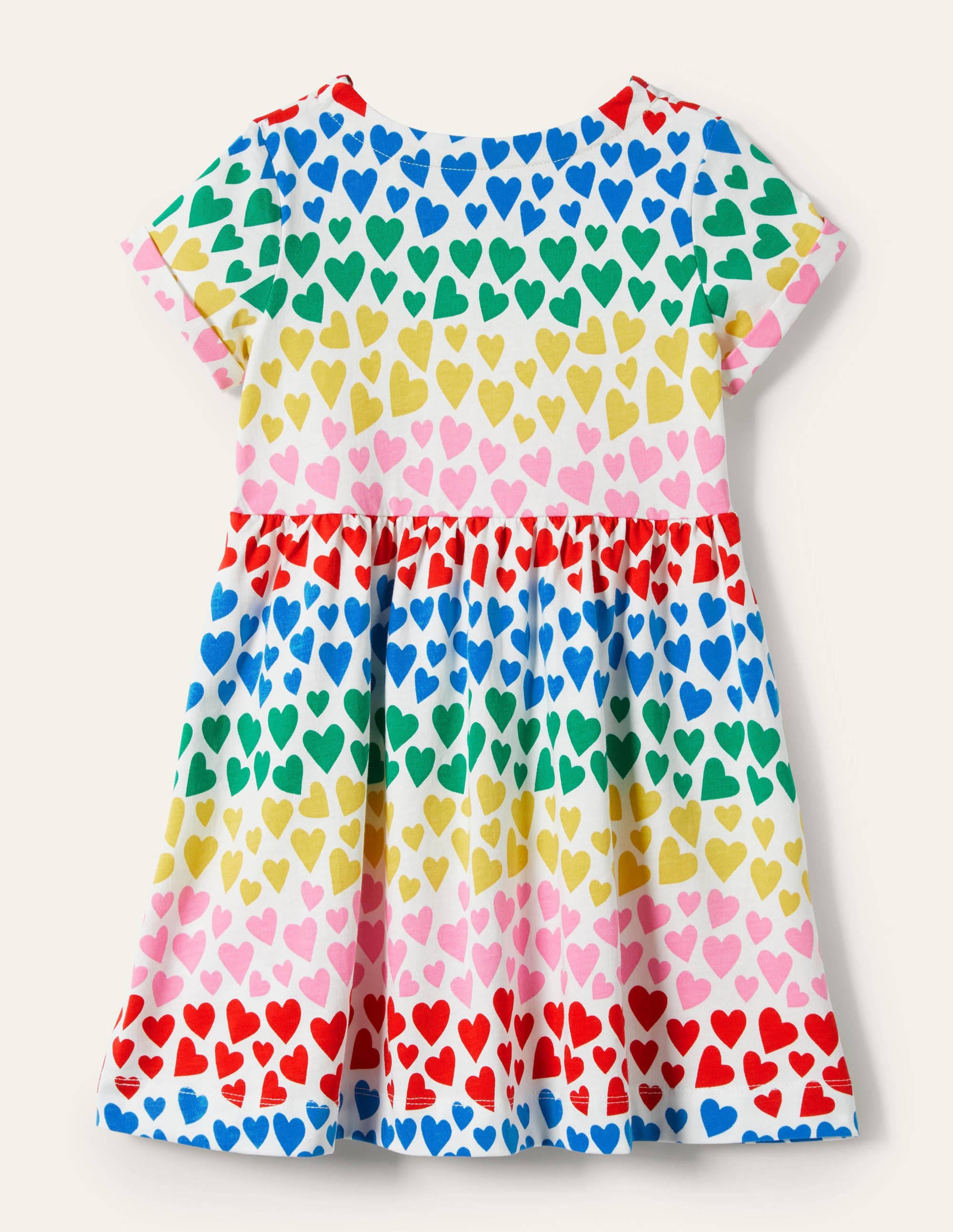 Fröhliches Jerseykleid-Bunt/Regenbogen, Herzen - Image 2