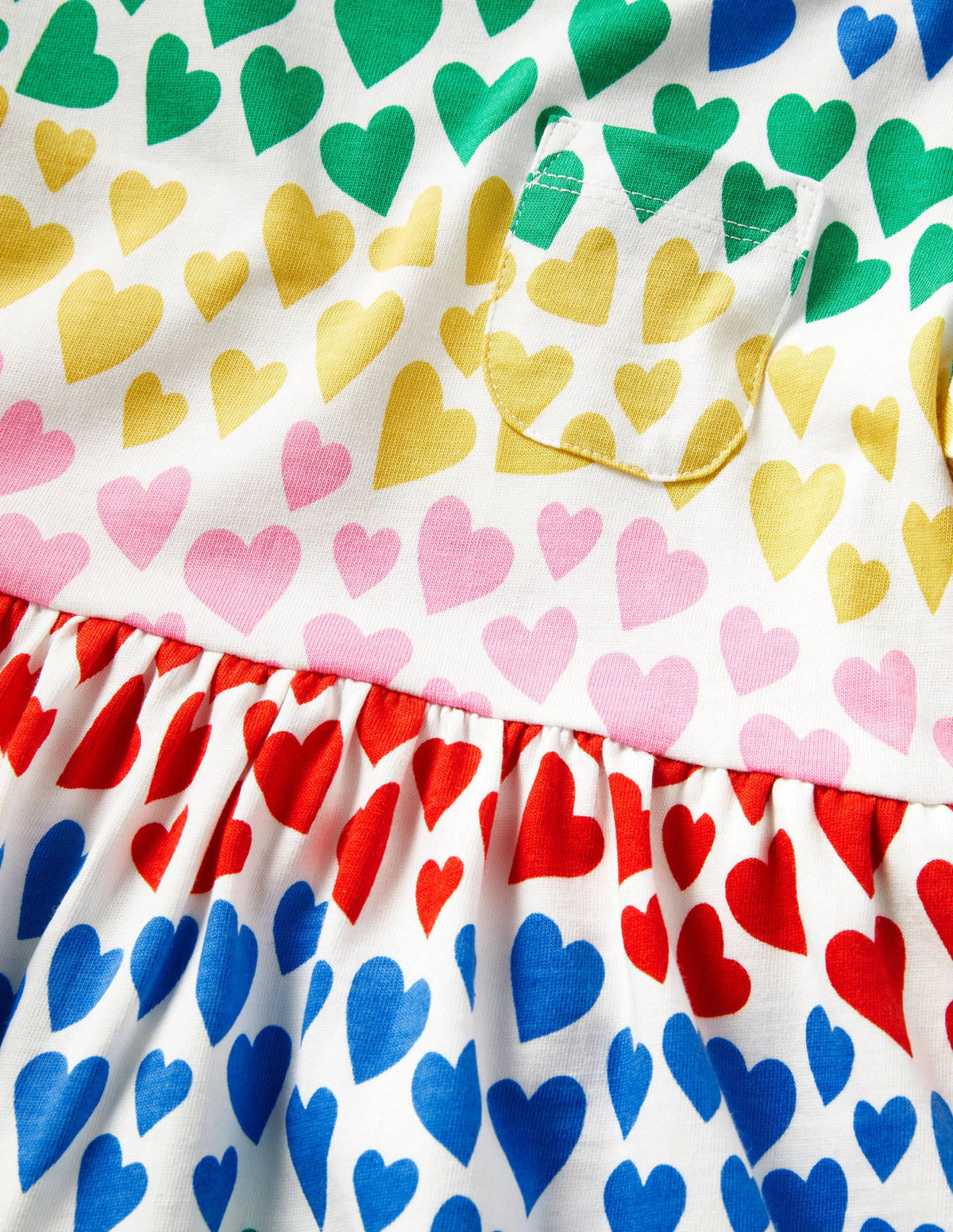 Fröhliches Jerseykleid-Bunt/Regenbogen, Herzen - Image 3