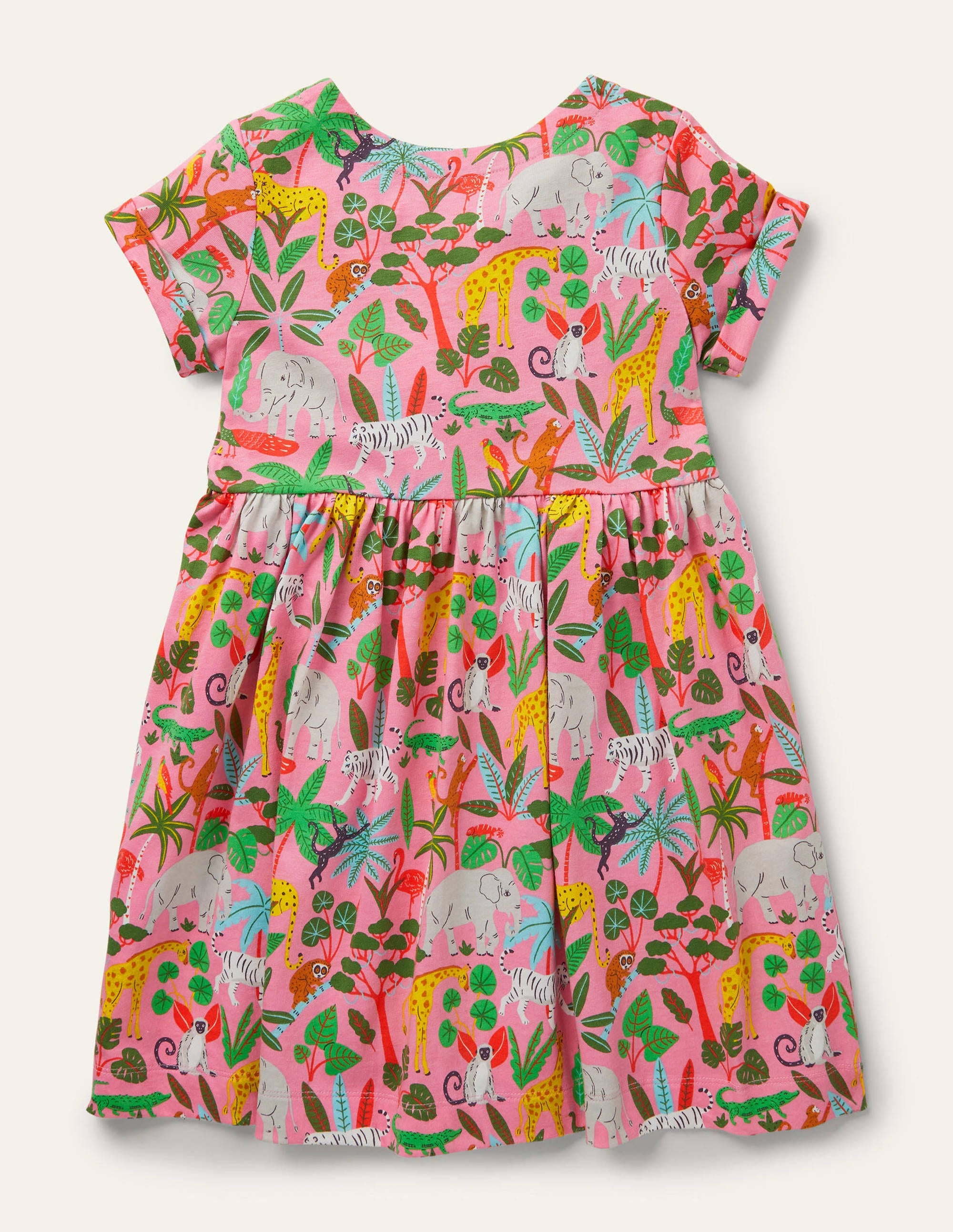 Fröhliches Jerseykleid-Hellrosa, Dschungel - Image 2