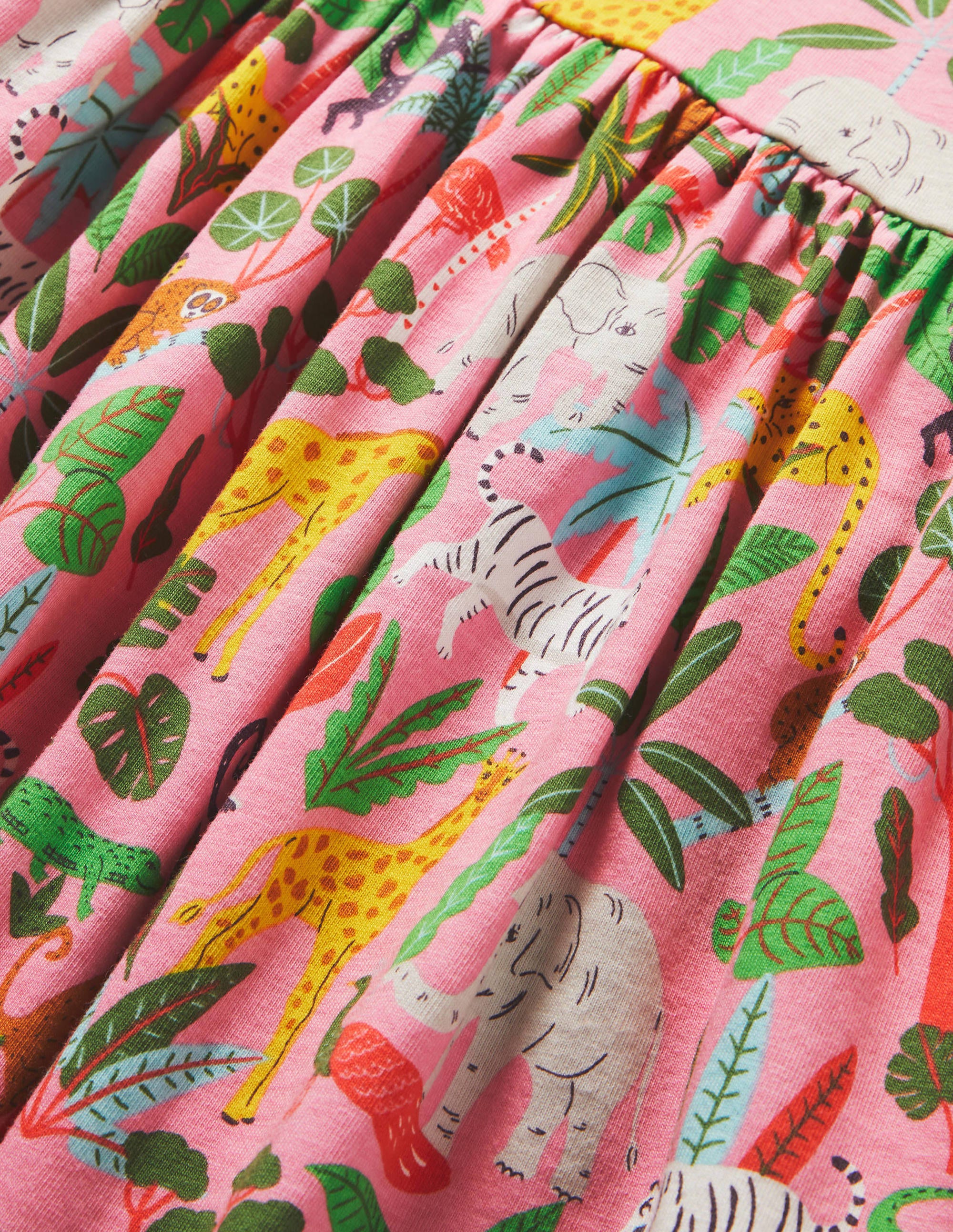 Fröhliches Jerseykleid-Hellrosa, Dschungel - Image 3
