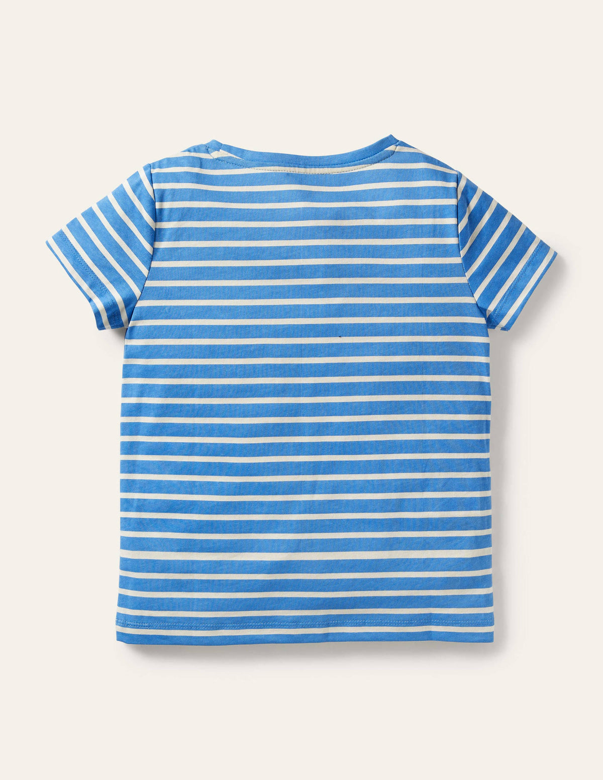 Gestreiftes T-Shirt mit Motiv-Helles Glockenblumenblau/Naturweiß, Küken - Image 2