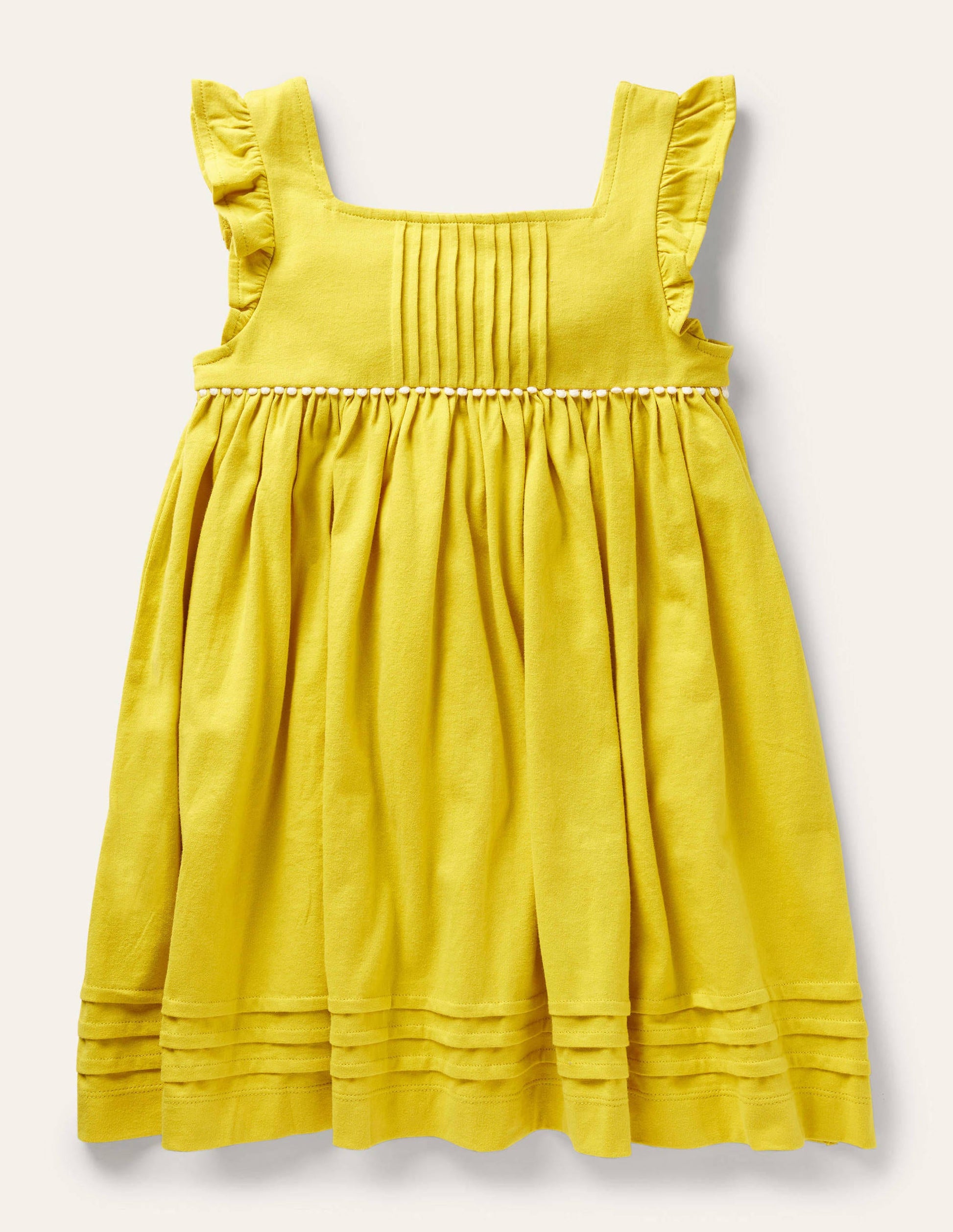 Jerseykleid mit gerüschten Ärmeln-Narzissengelb-1