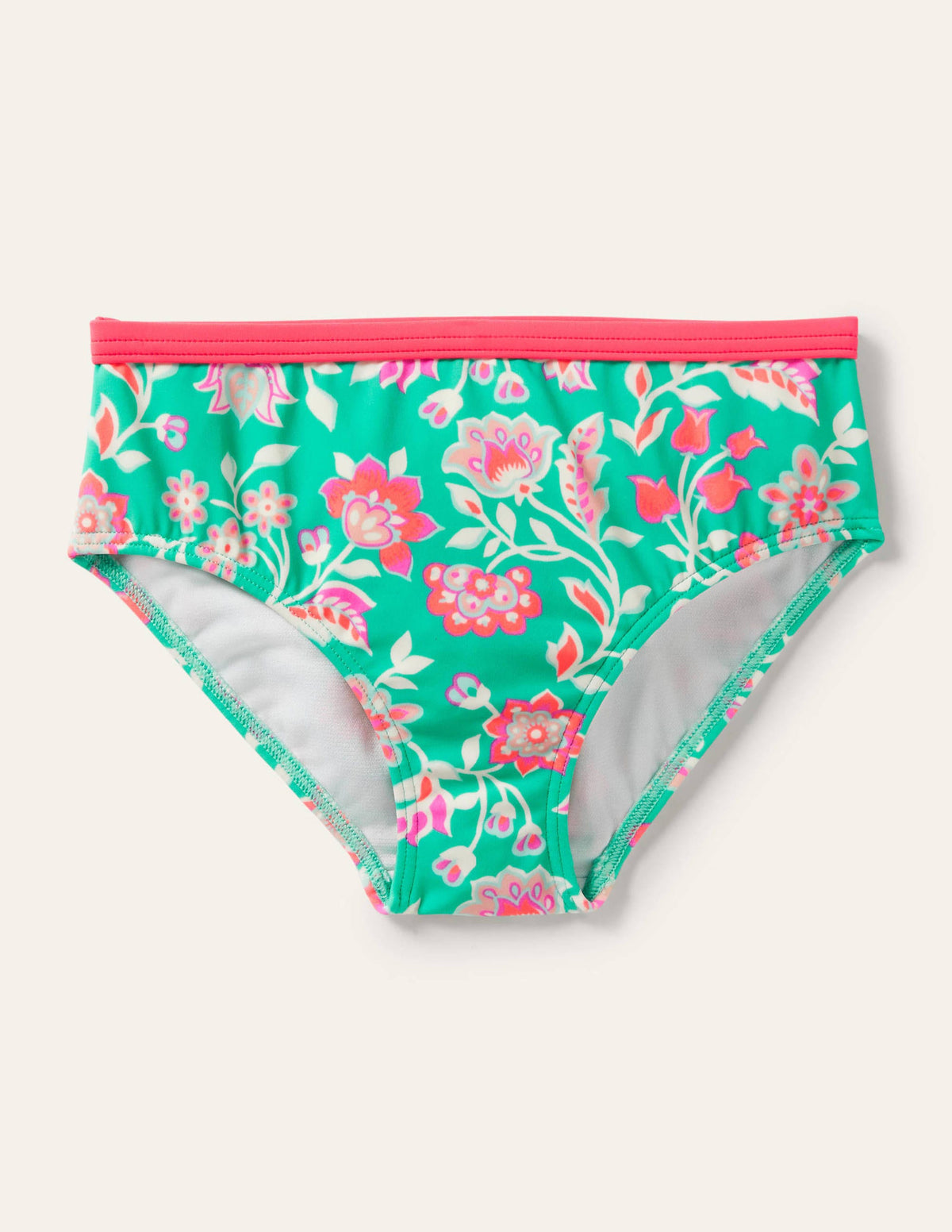 Patterned Bikini Bottoms-Tropical Green Paisley - Image 1