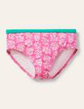 Patterned Bikini Bottoms-Strawberry Pink Woodblock