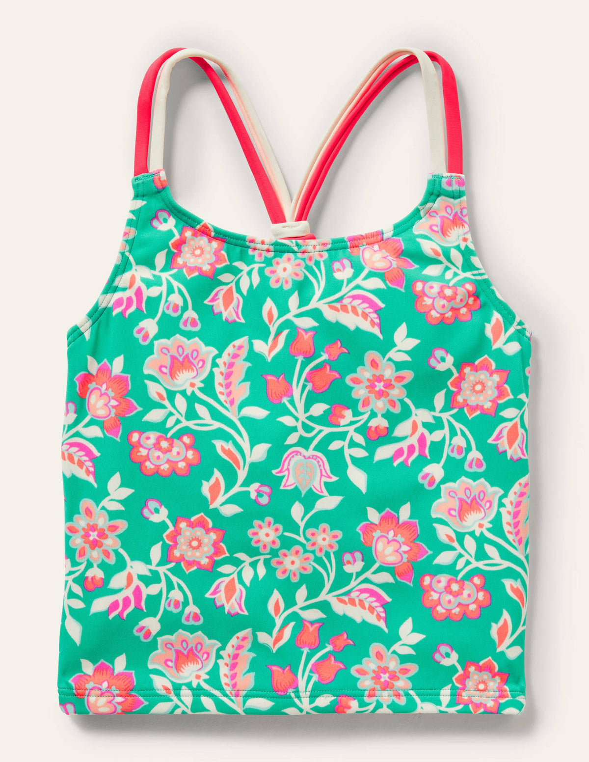 Patterned Tankini Top-Tropical Green Paisley - Image 1