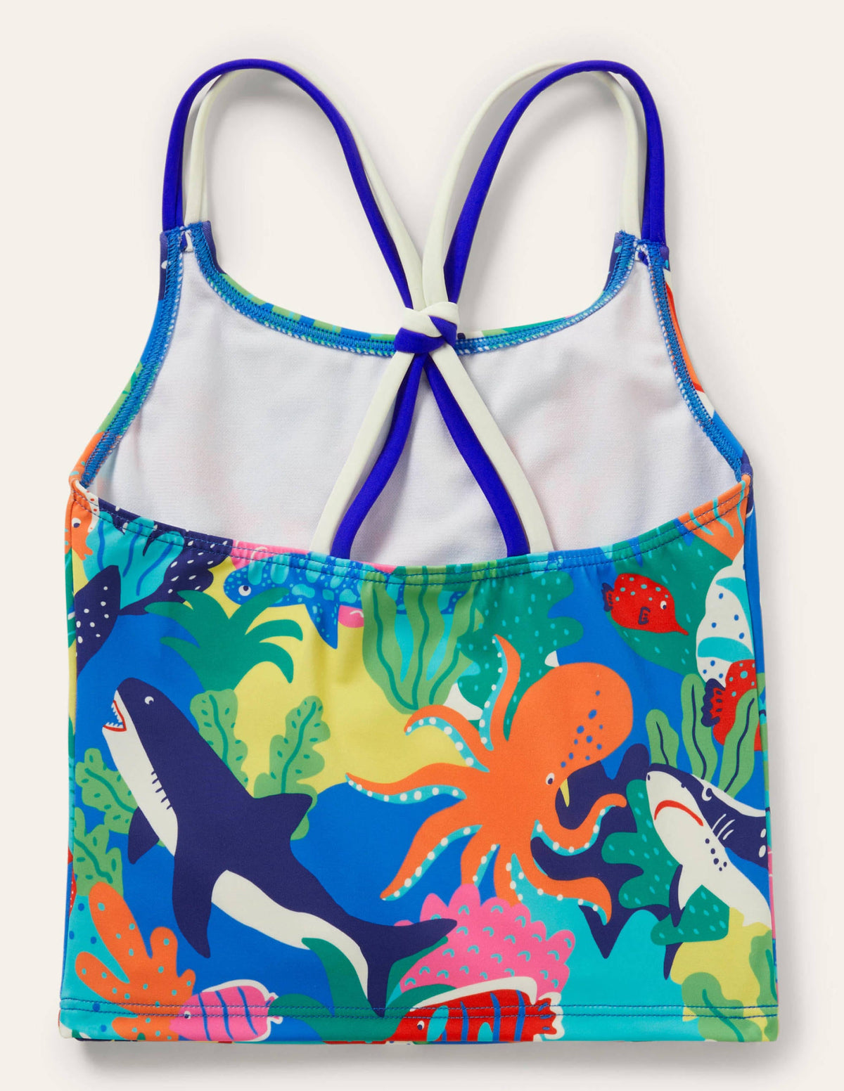 Gemustertes Tankini-Oberteil-Bunt/Regenbogenfarben, Riffszene-2