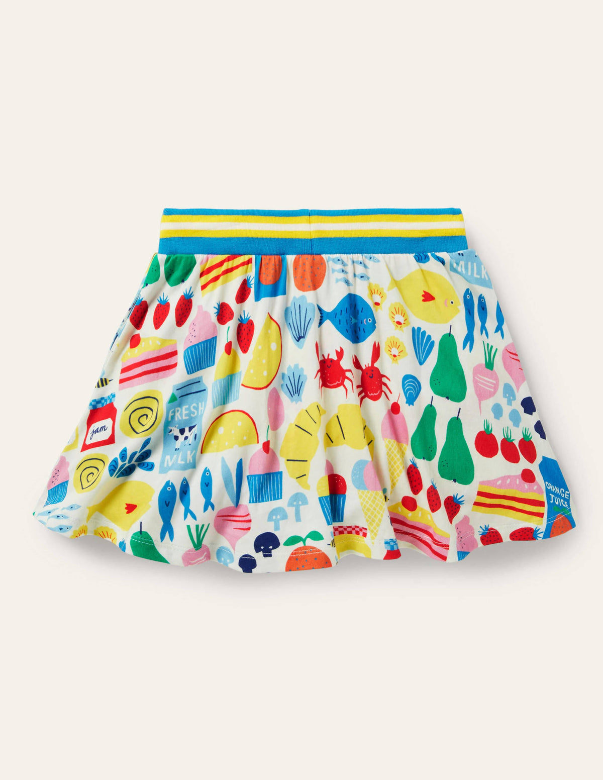 Gemusterter Jersey-Skort-Bunt, Lebensmittelmuster - Image 2