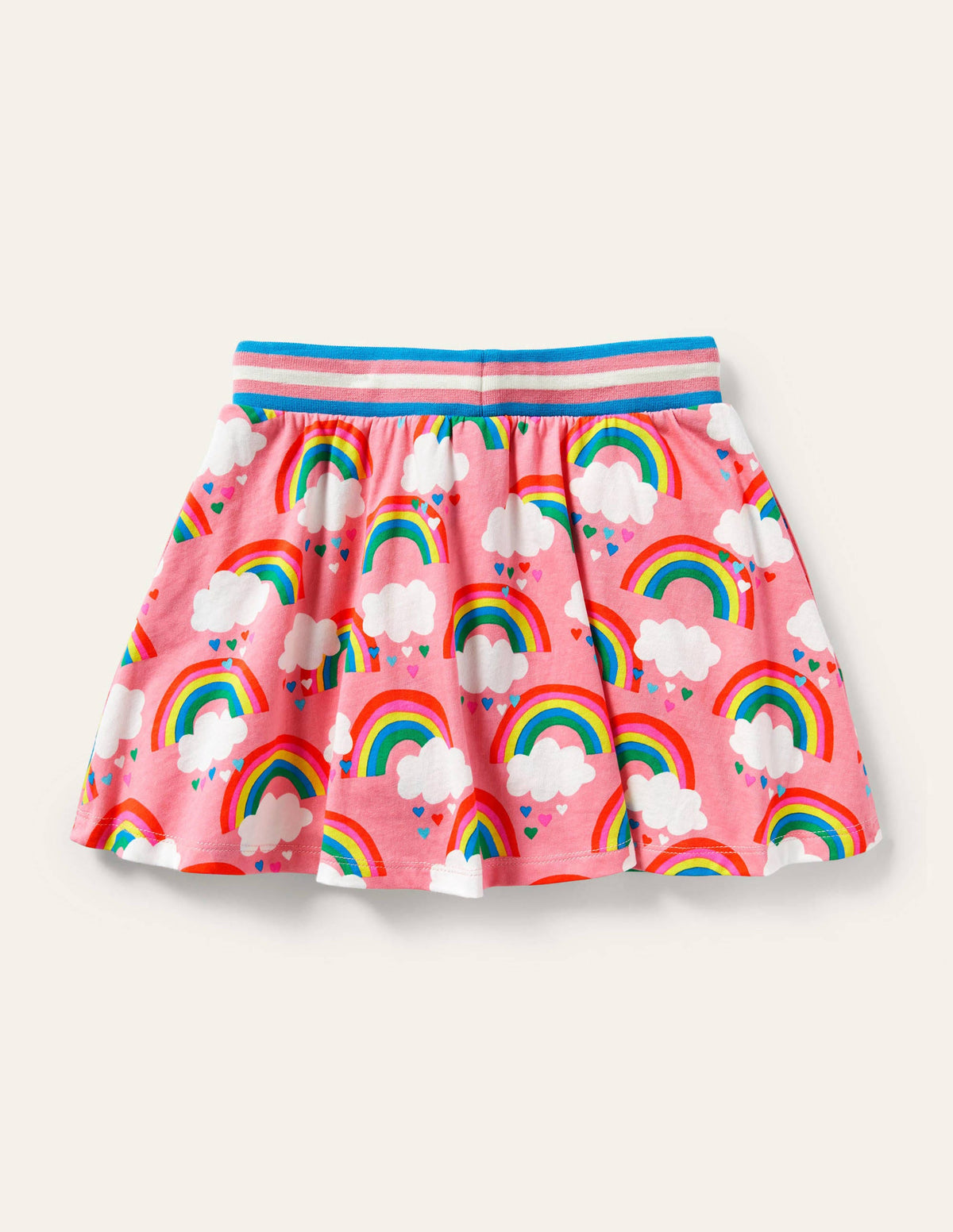 Gemusterter Jersey-Skort-Limonadenrosa, Regenbogen - Image 2