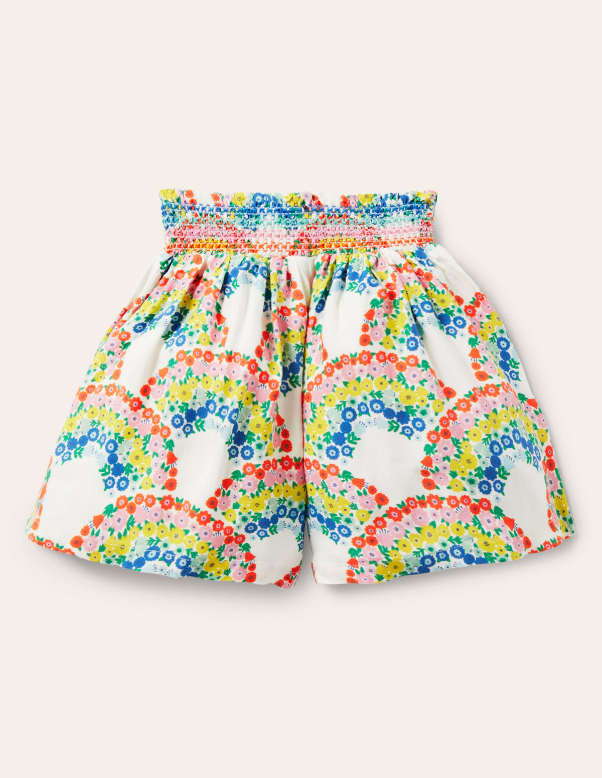 Culotte mit geraffter Taille-Bunt, Regenbogenblumen - Image 2