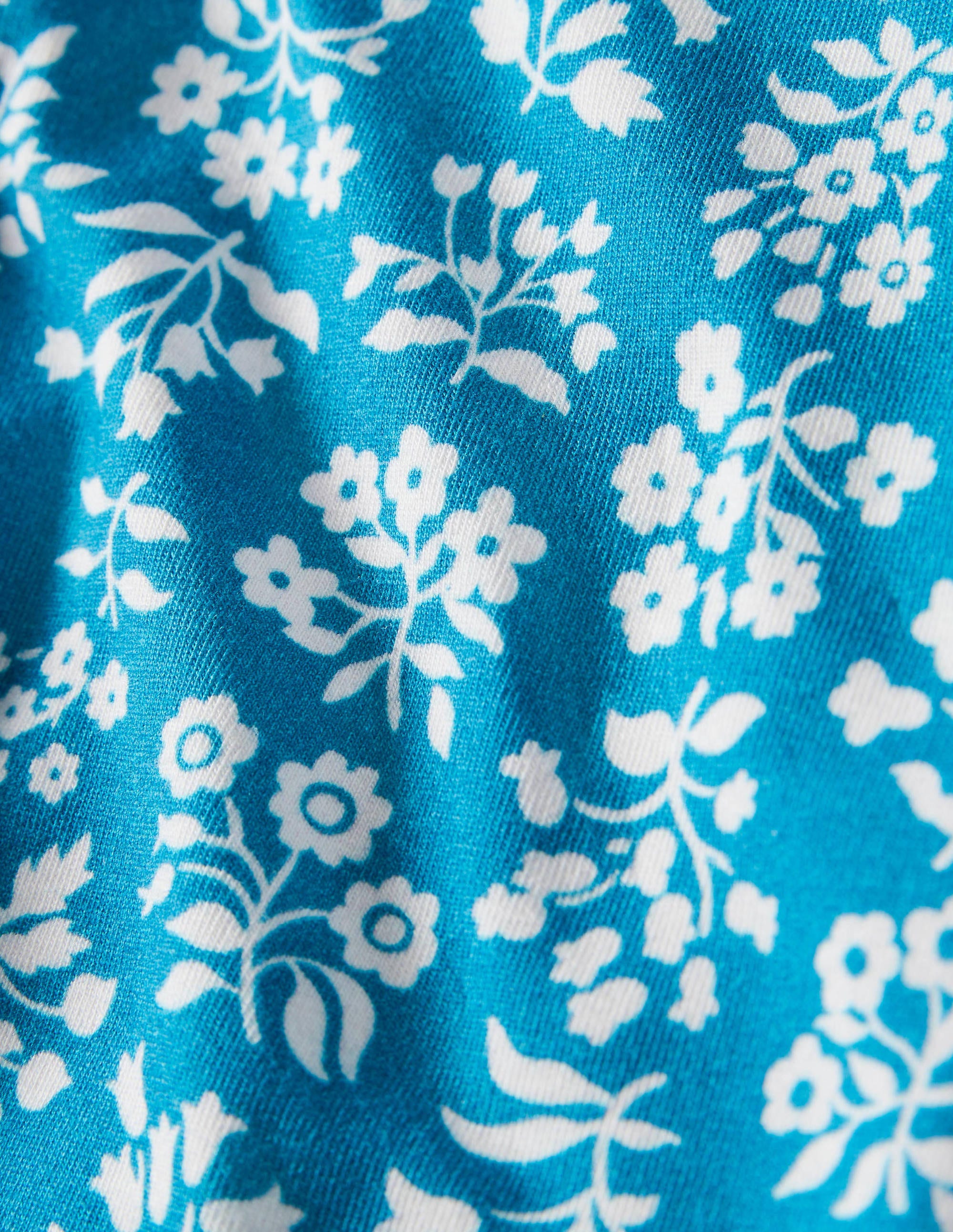 Fröhliche 7/8-Leggings-Bahamasblau, Holzschnittmuster - Image 3