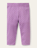 Fröhliche 7/8-Leggings-Kühles Violett/Naturweiß, Pünktchen