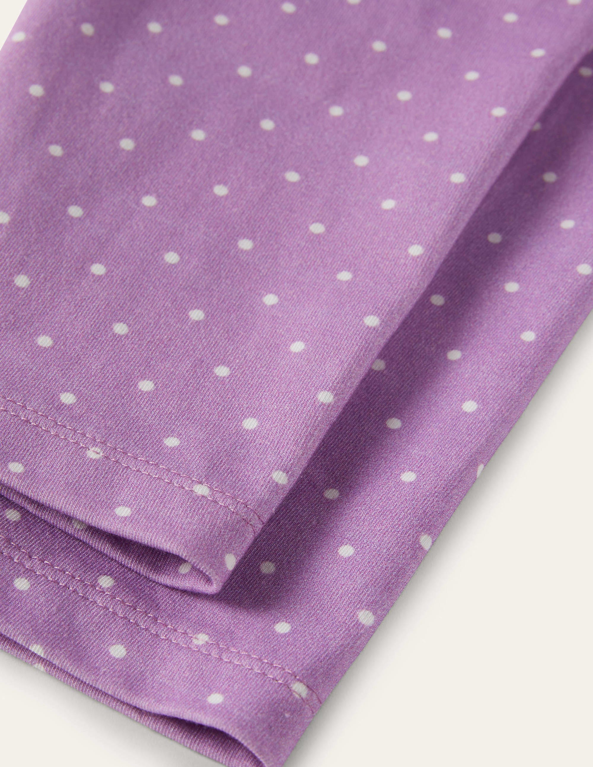 Fröhliche 7/8-Leggings-Kühles Violett/Naturweiß, Pünktchen - Image 3